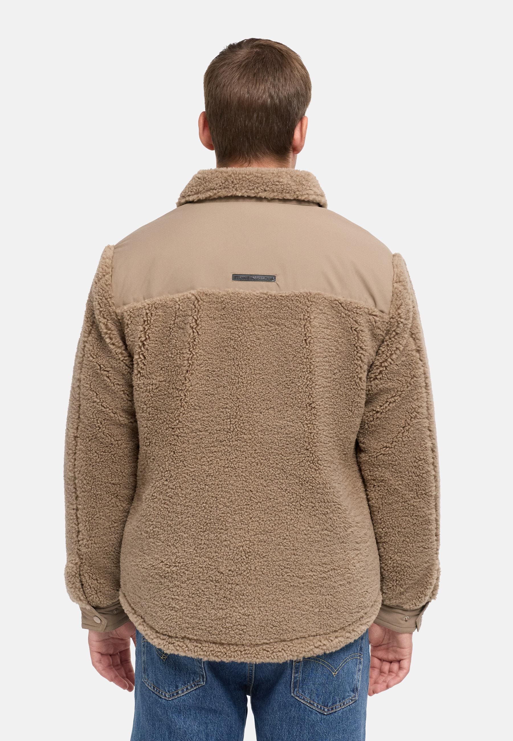 Stone Harbour Fellimitatjacke »Taureek XX« ohne Kapuze Leichte Teddy-Übergangsjacke mit Kentkragen, winddicht