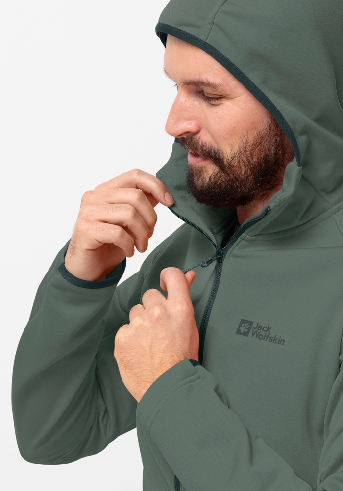 Jack Wolfskin Fleecejacke »ALPGRAT HOODED FZ M«, mit Kapuze