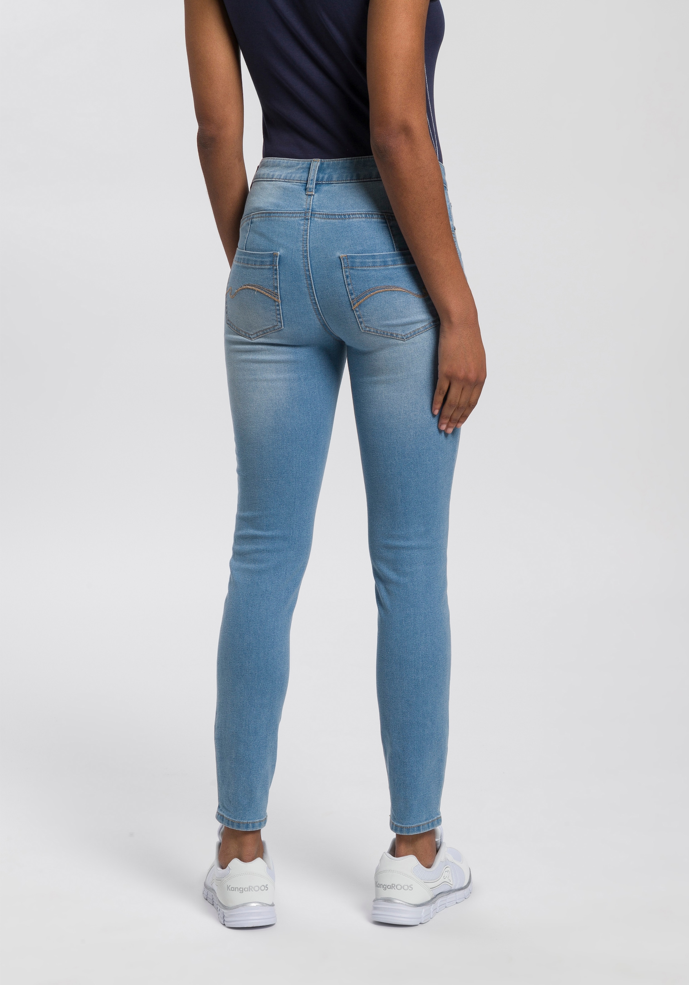 KangaROOS Slim-fit-Jeans "CROPPED HIGH WAIST SLIM FIT", schmale Passform, R günstig online kaufen