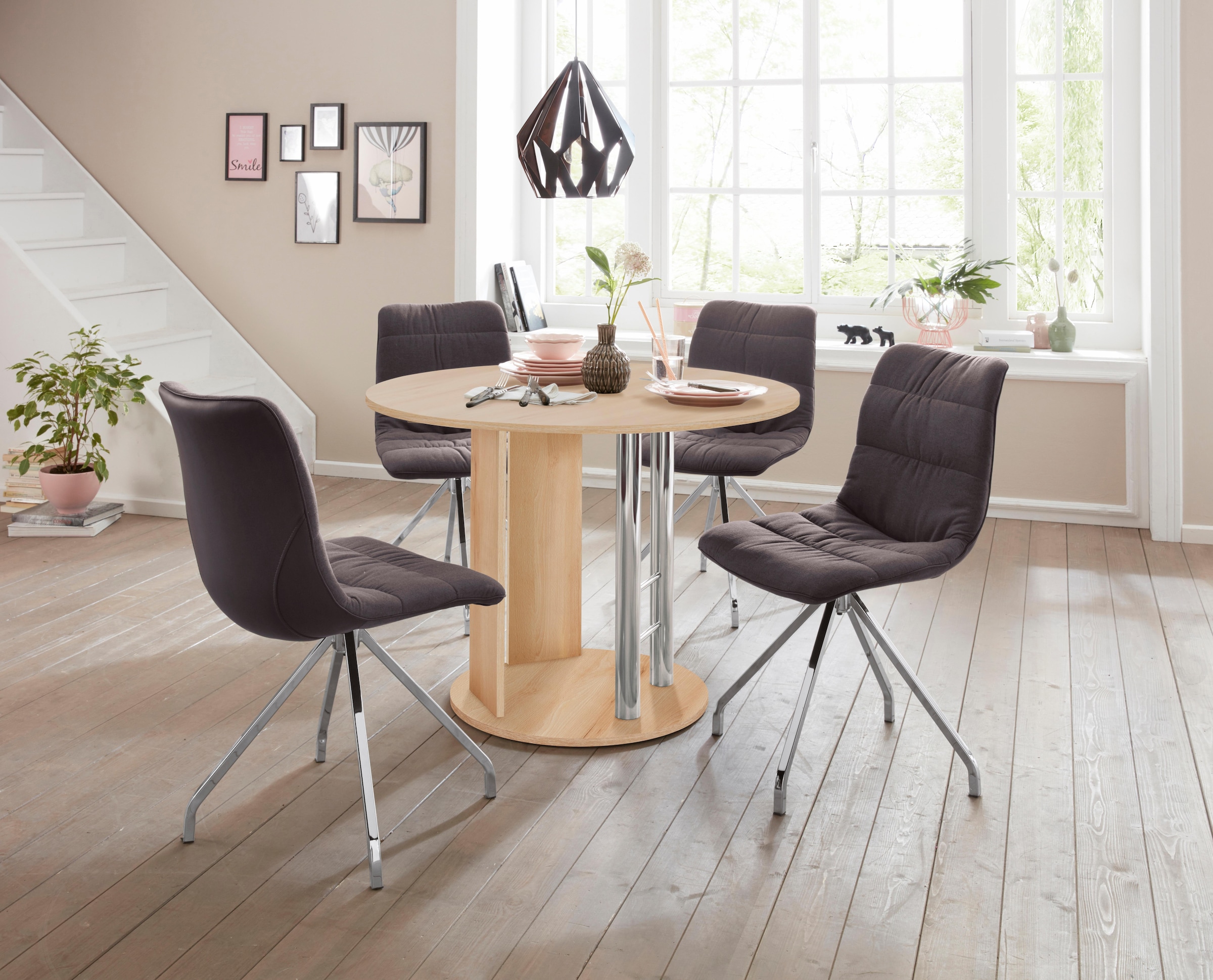 Home affaire Säulen-Esstisch »Rondell«, Breite 105-145 cm