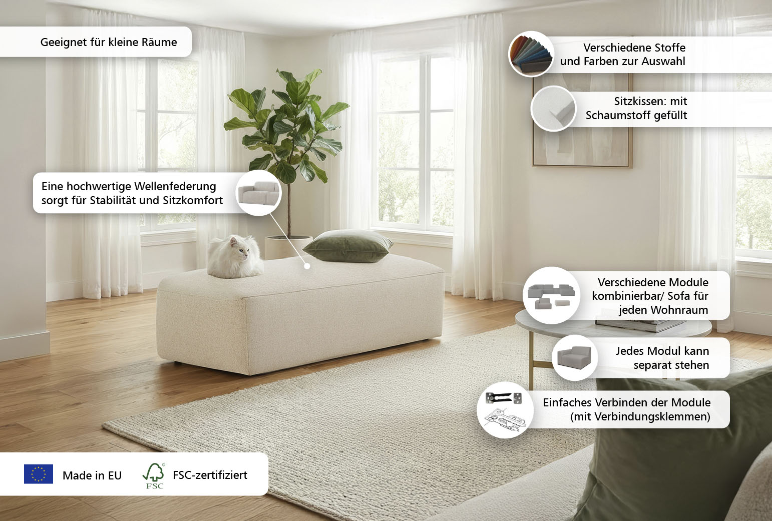 Thumbnail - INOSIGN Polsterhocker "Koa" Wellenunterfederung, weicher Lounge-Sitzkomfort