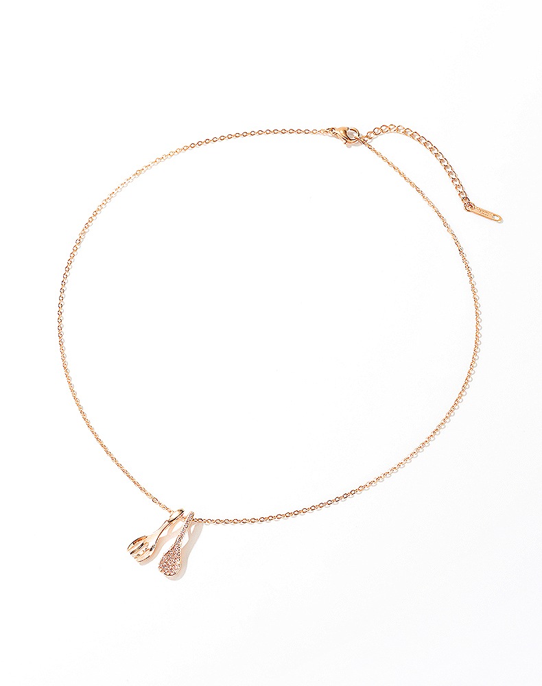 COLLEZIONE ALESSANDRO Kette mit Anhänger »Gastro« mit Gabel und Löffel und Strass