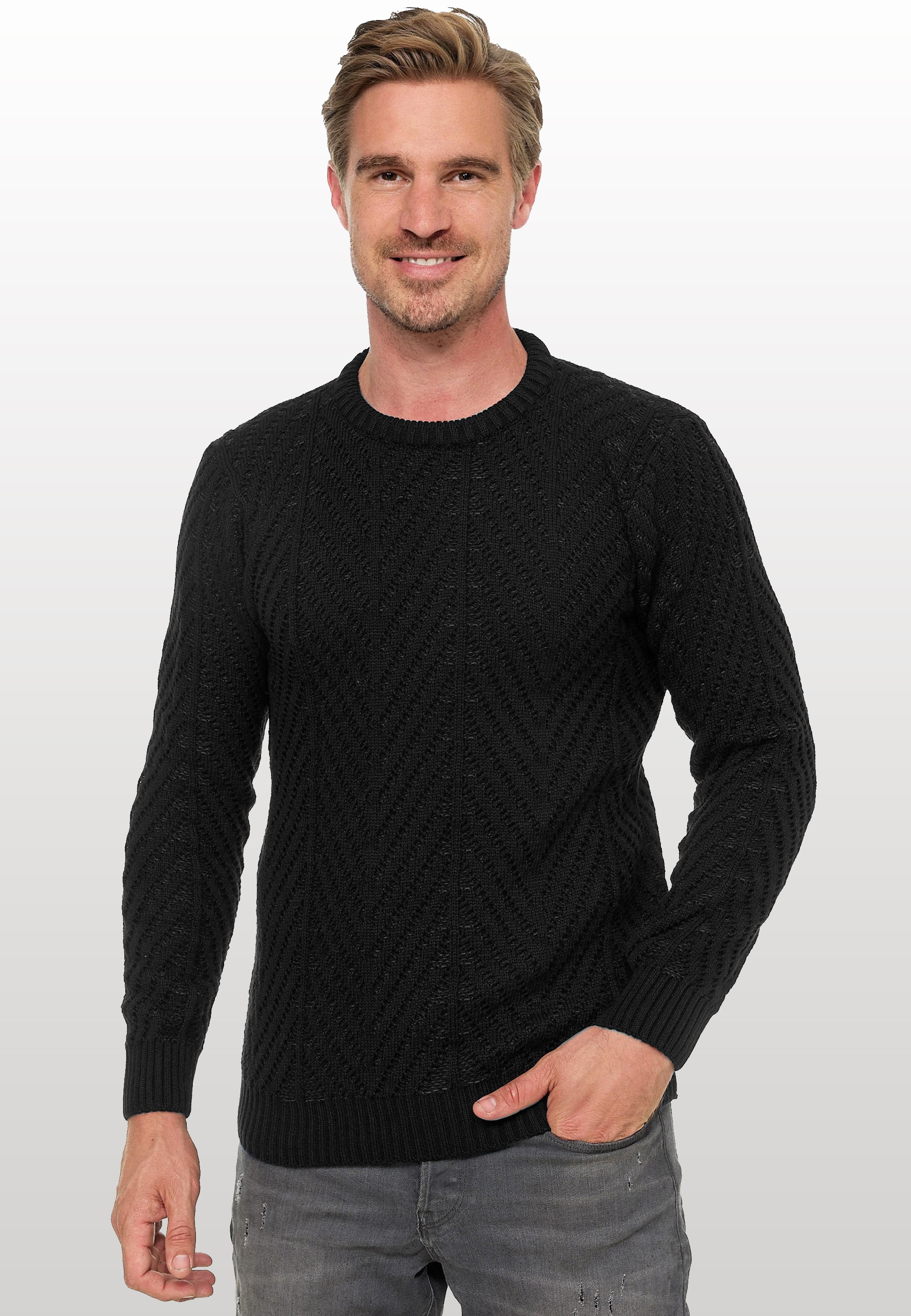 Rusty Neal Strickpullover, mit angesagtem Design