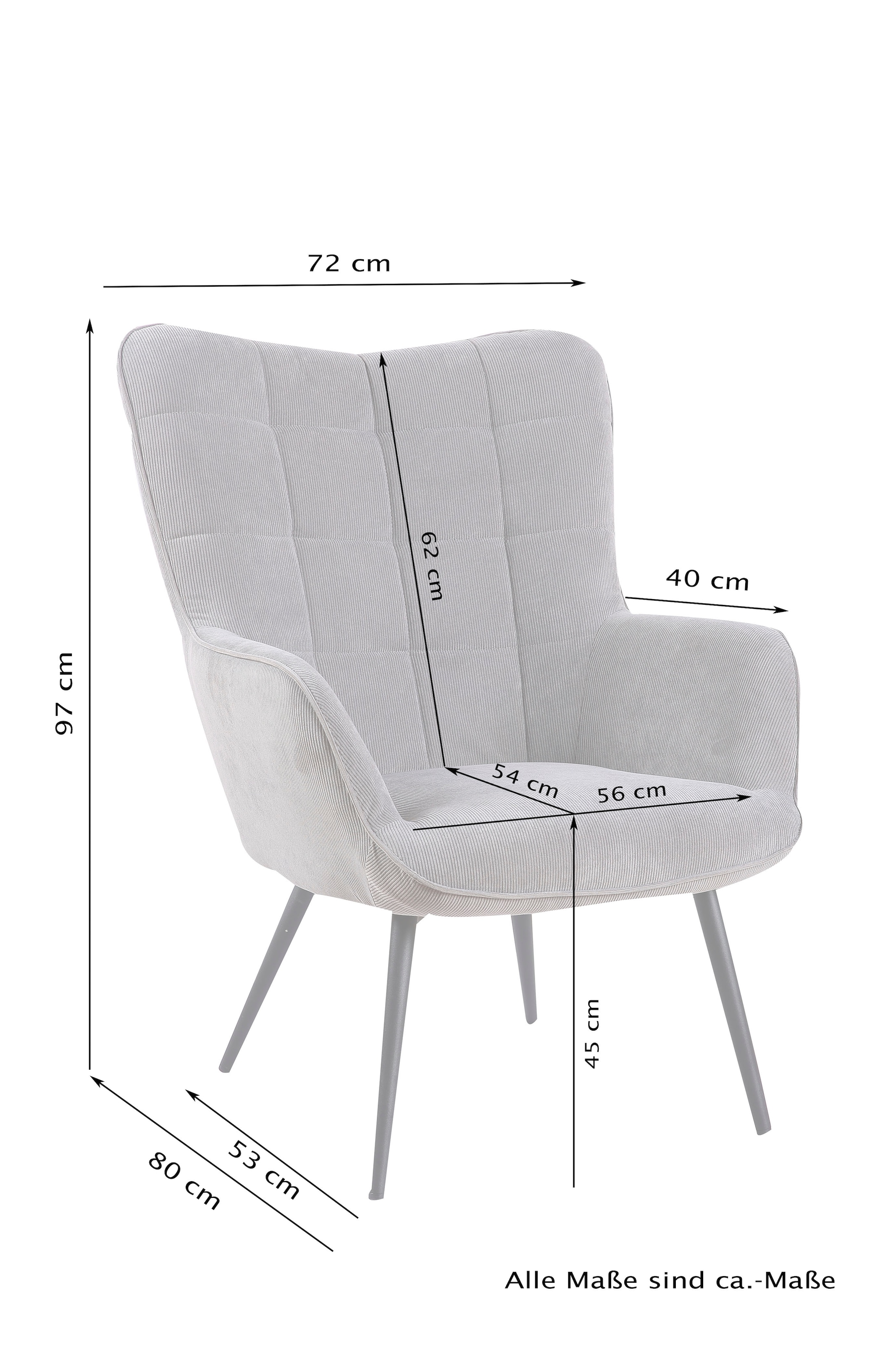 byLIVING Sitzgruppe »Uta«, Set, 2 tlg., Sessel mit Hocker