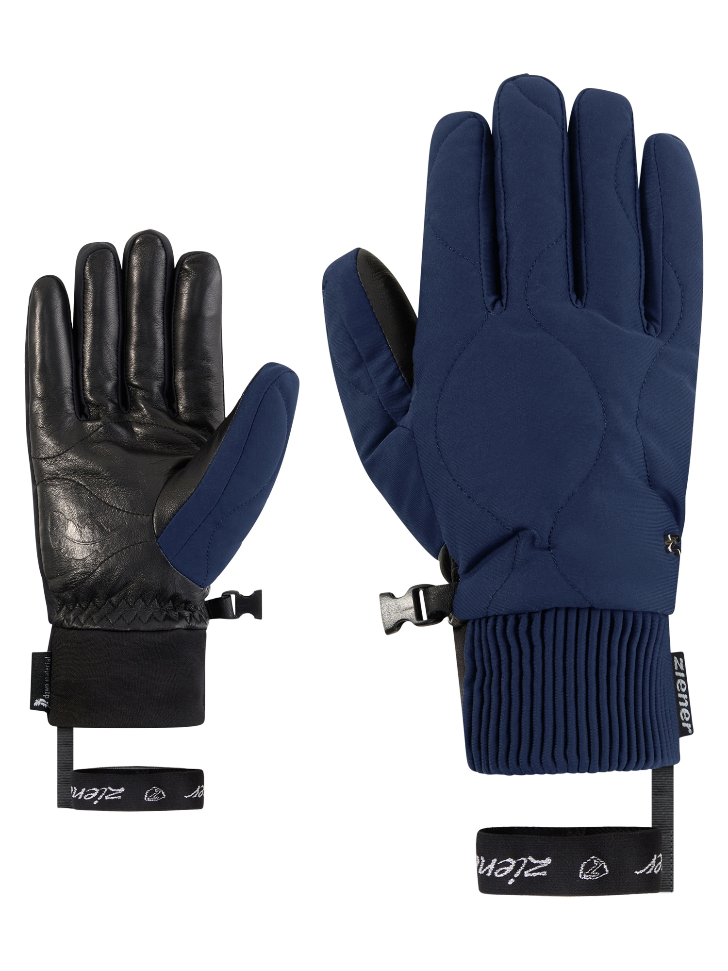 Ziener Skihandschuhe "KYMARY-Z AQUASHIELD DAUNENFÜTTERUNG DAMEN" wasserdicht, winddicht, extra warm, Lederinnenhand, Plüschfutter