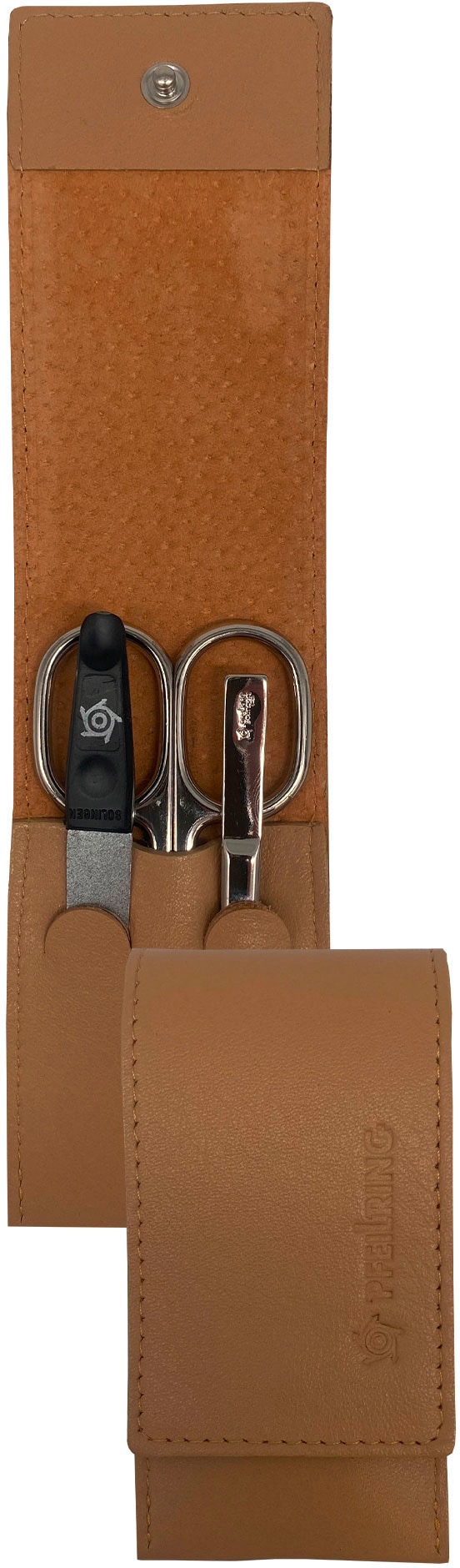 PFEILRING Maniküre-Etui, B/H/T: 80mm x 125mm x 20mm 3 Stk., beige, B:80mm H:125mm T:20mm, Nageletuis, Taschenetui Nappaleder