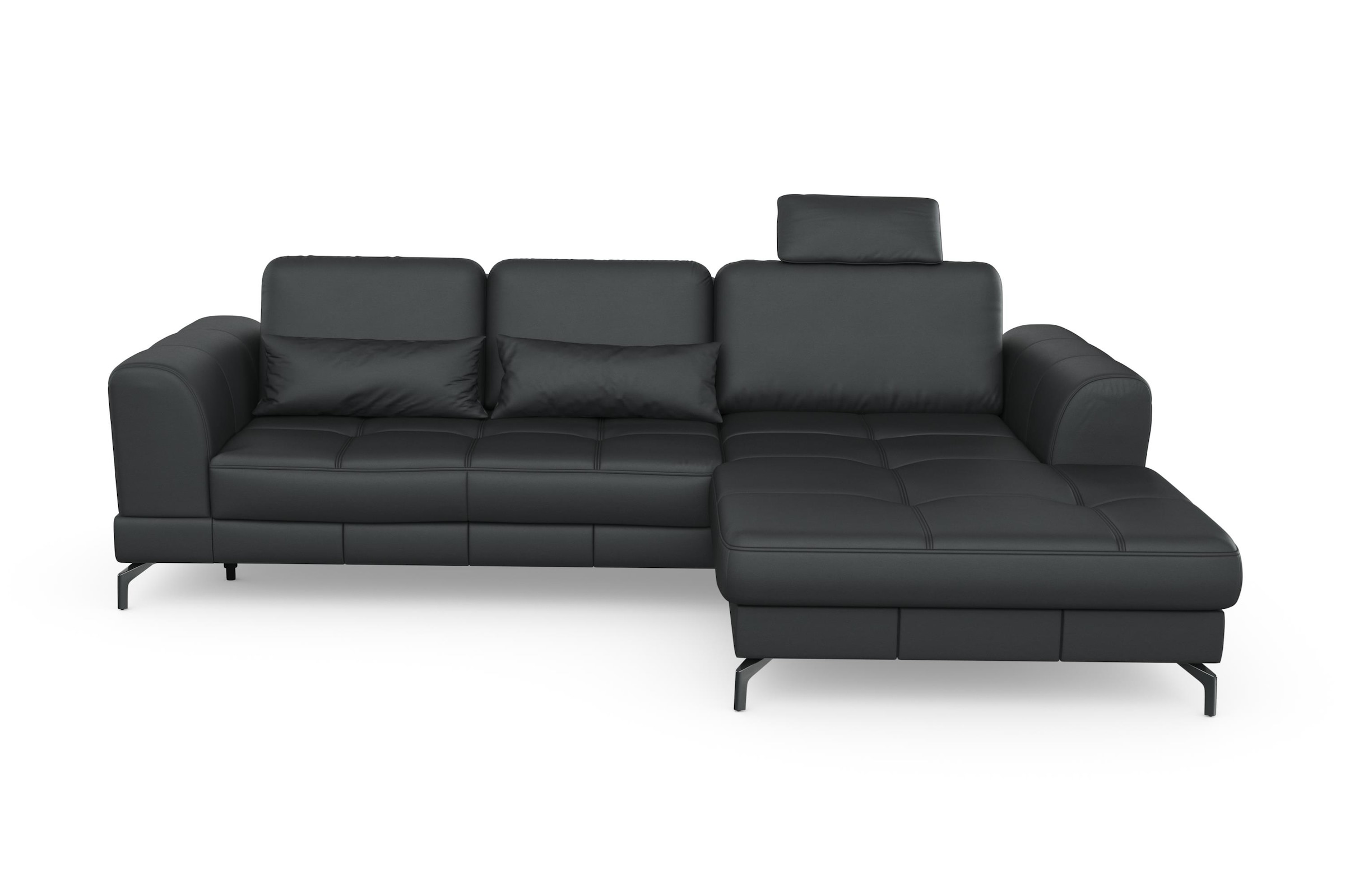 sit&more Ecksofa »Bendigo L-Form«, inklusive Sitztiefenverstellung, Bodenfreiheit 12 cm, in 2 Fußfarben