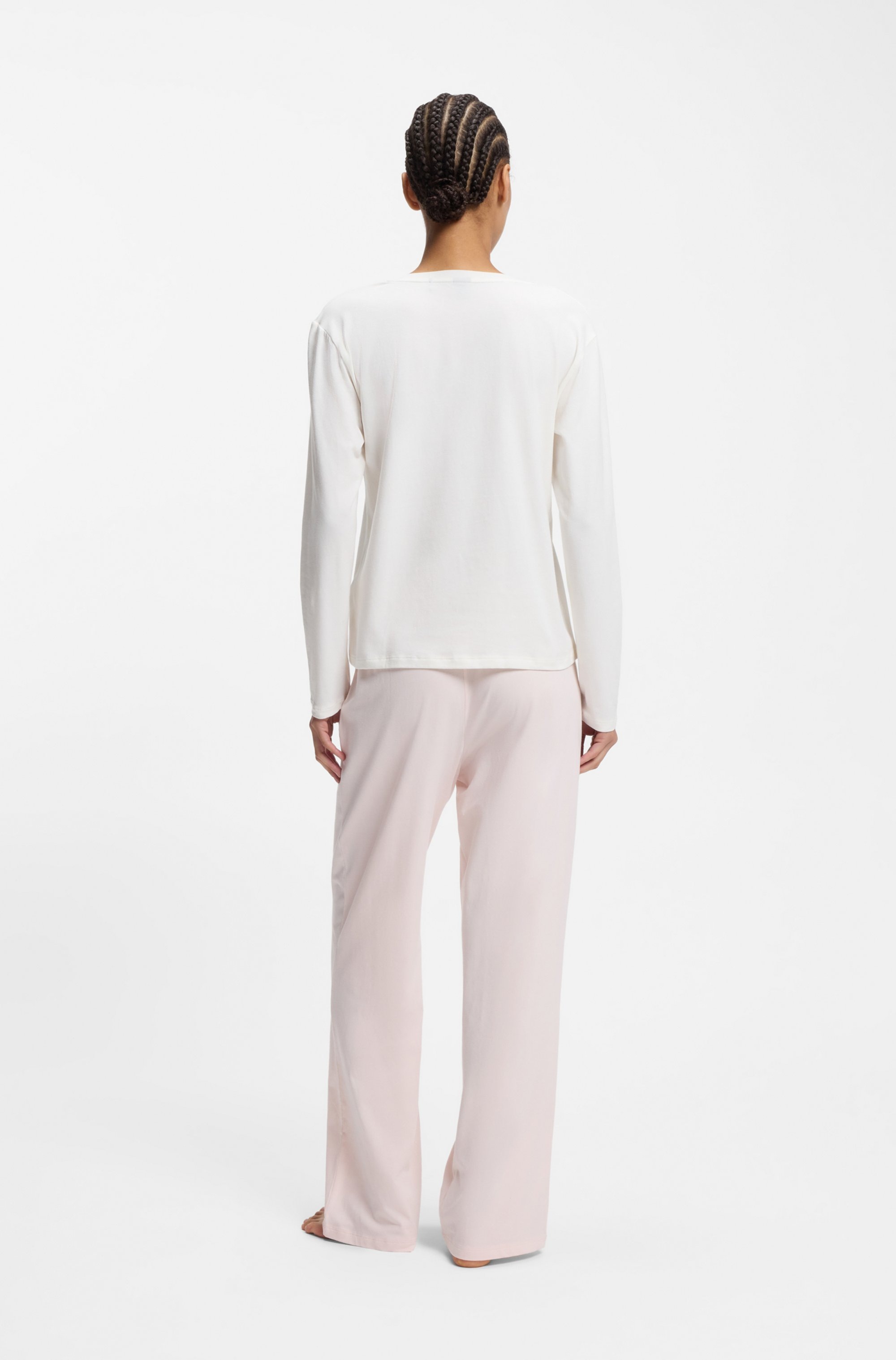 BOSS Schlafanzug Set, 2 tlg. Rundhalsausschnitt, elastischer Bund, Logo-Sch günstig online kaufen