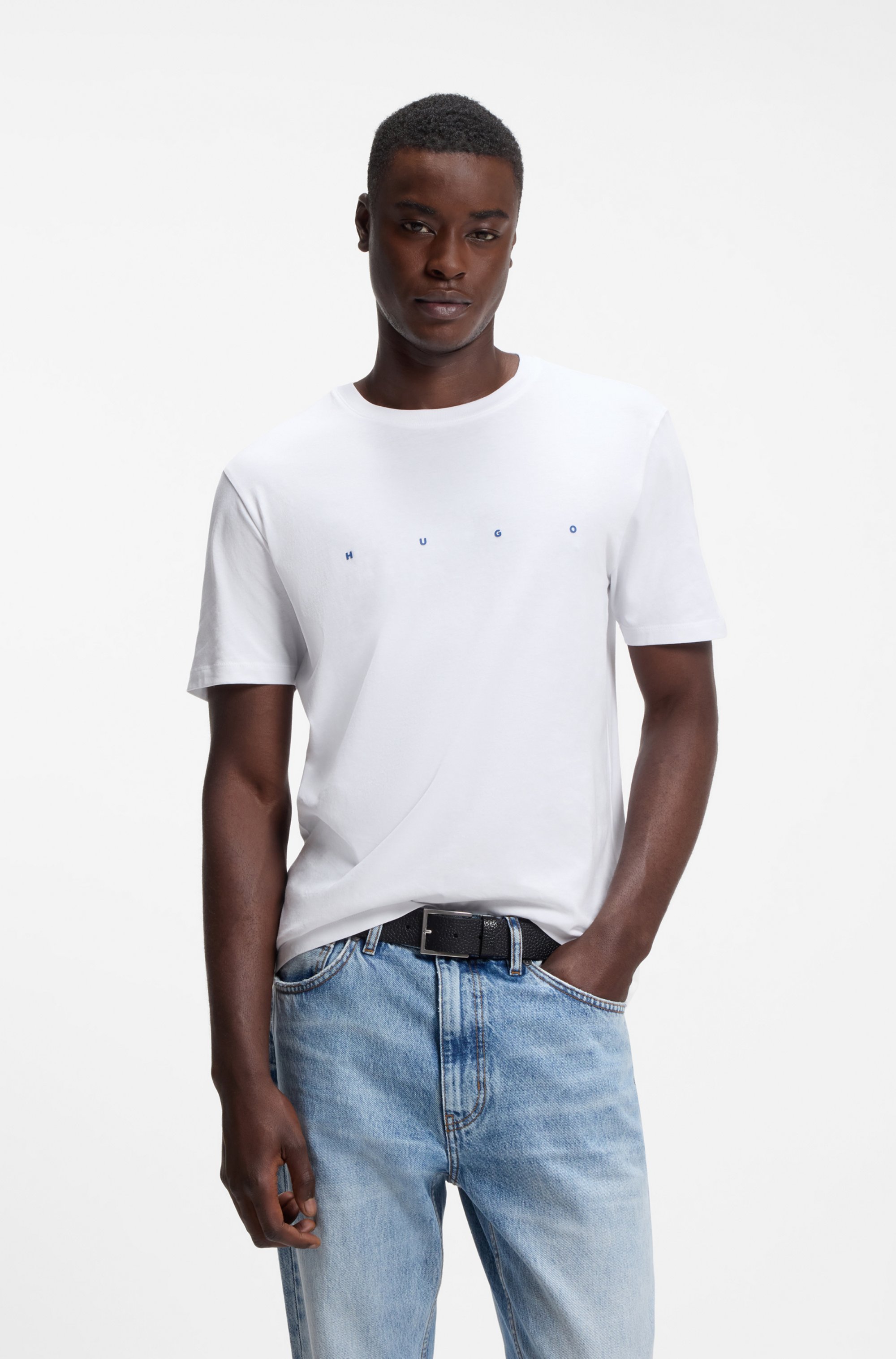 HUGO T-Shirt "Dorosi" Rundhalsausschnitt, Regular Fit, Logo-Schriftzug