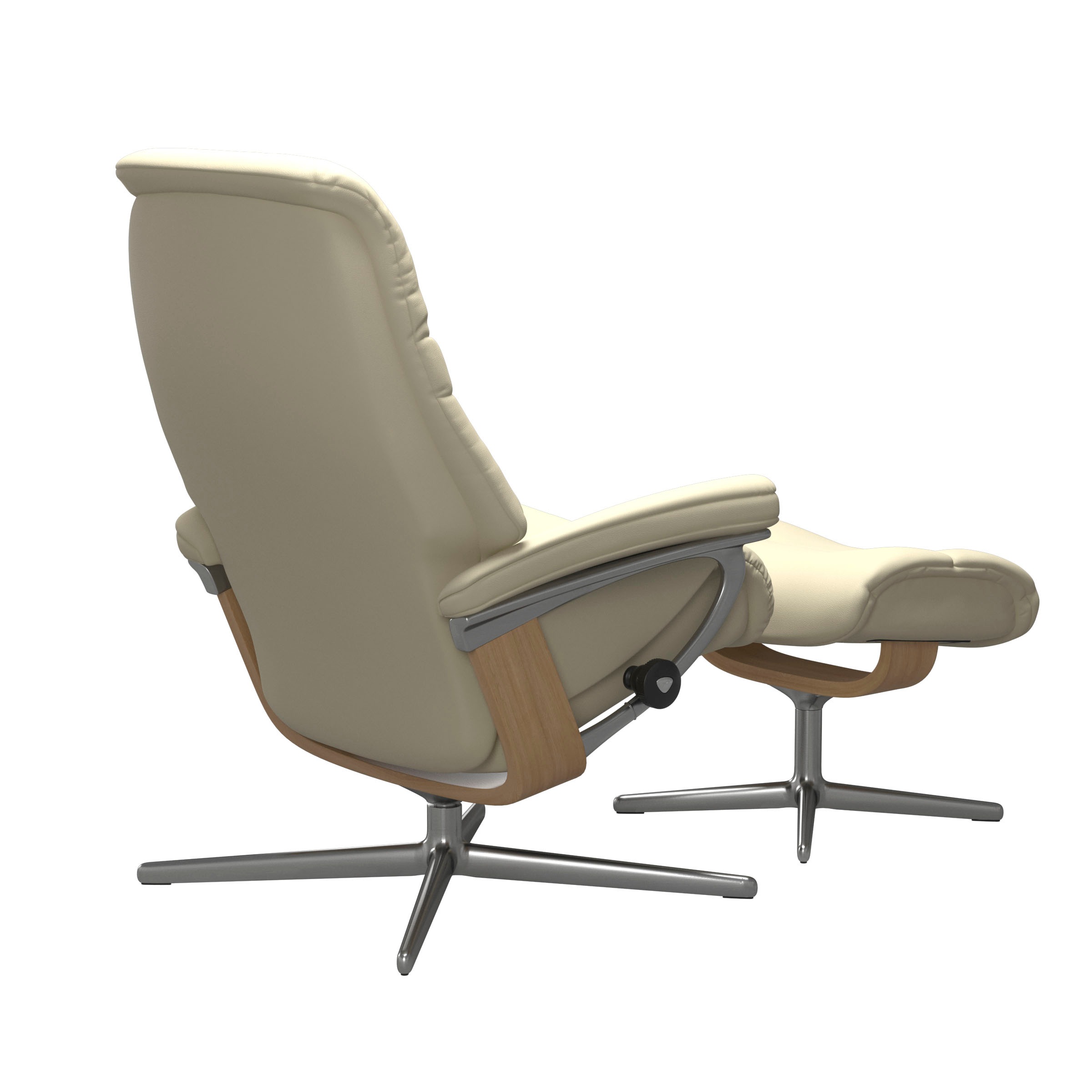 Stressless® Relaxsessel »Sunrise«, (Set, Relaxsessel mit Hocker), mit Hocker, mit Cross Base, Größe S, M & L, Holzakzent Eiche