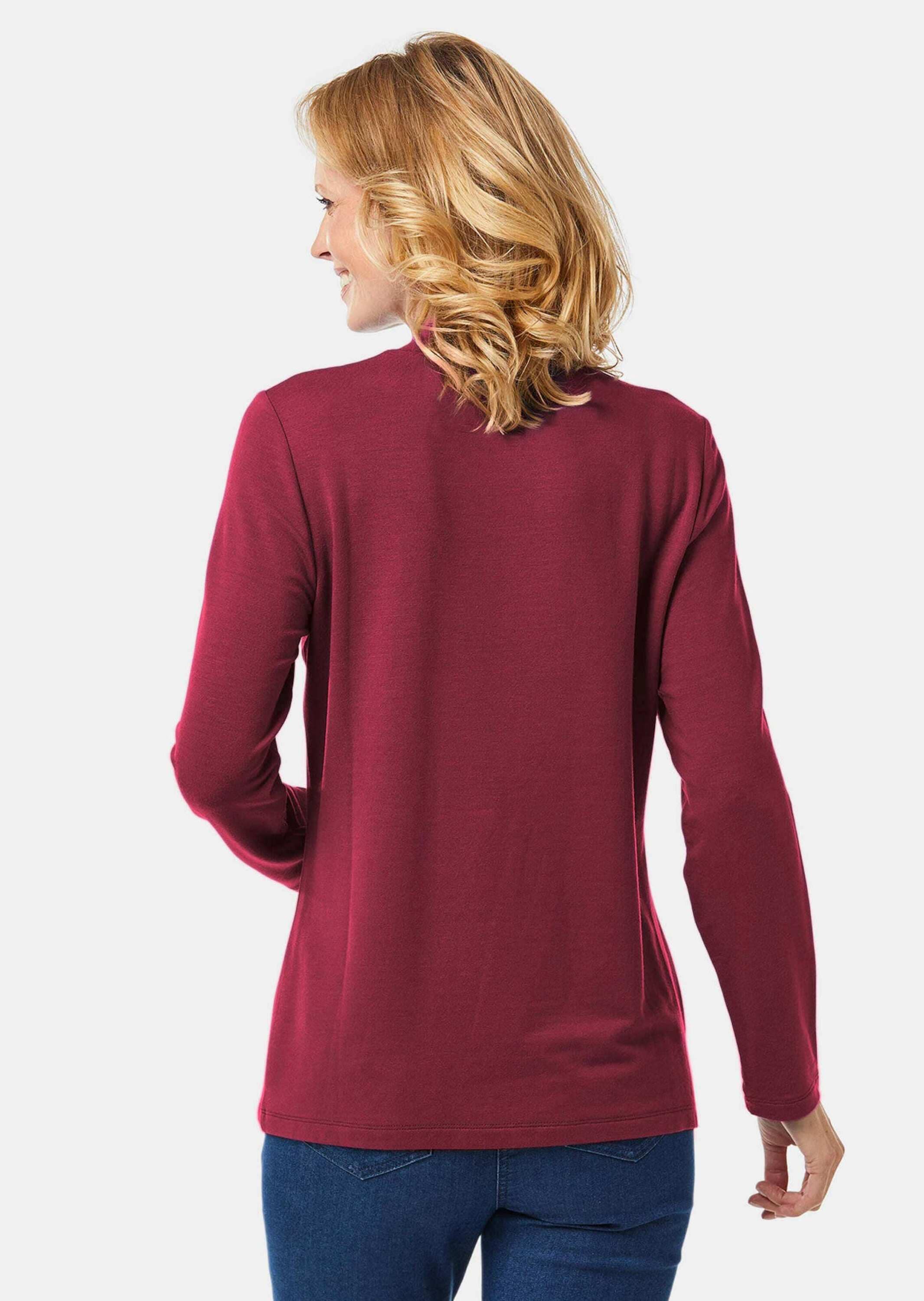 GOLDNER Longpullover »Stehbundshirt Stehkragenshirt mit Langarm«