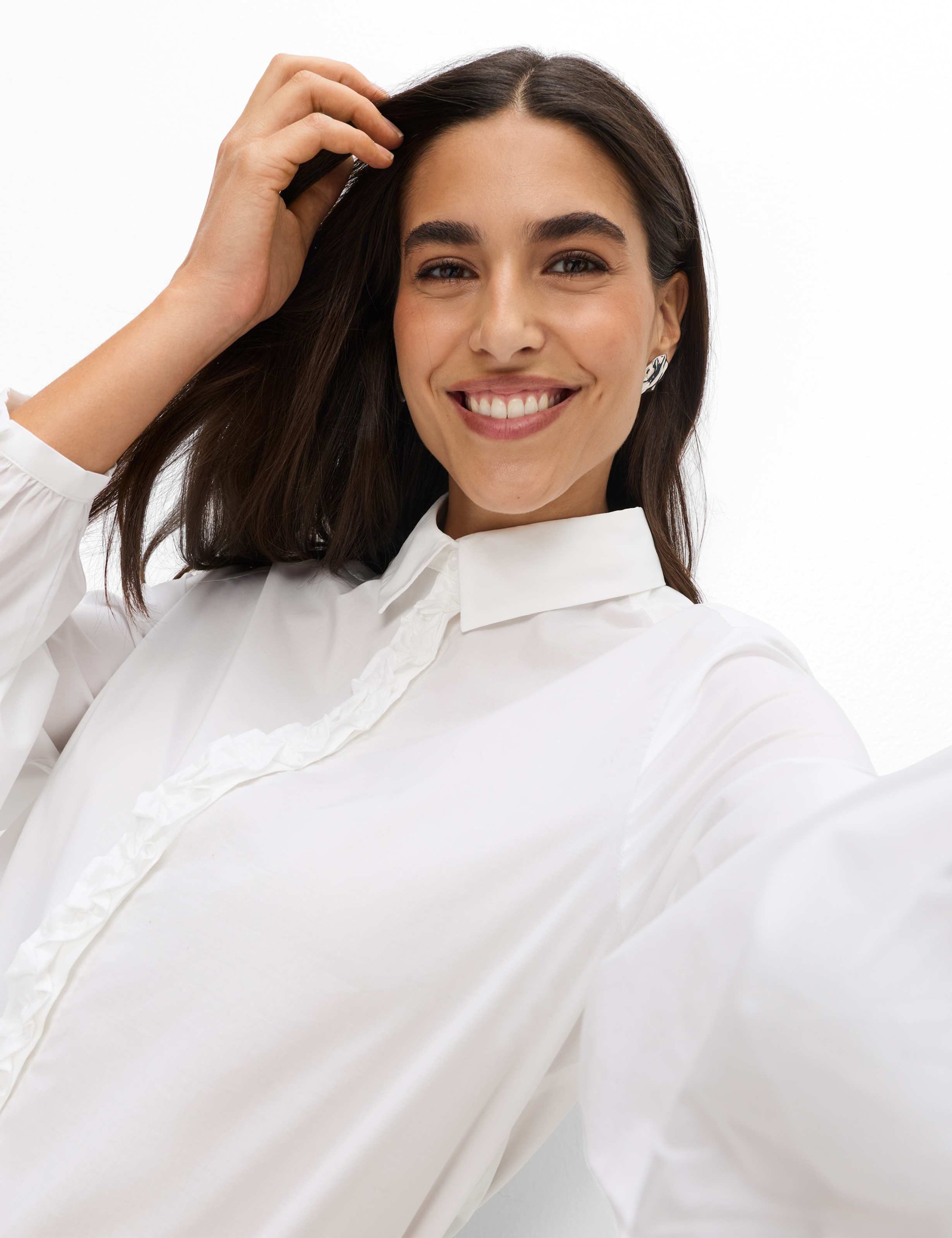 Brax Klassische Bluse »Style VIC FRILL«