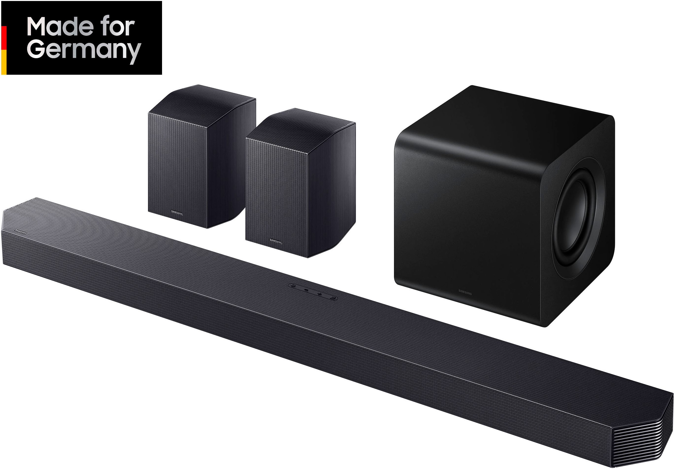 SAMSUNG Soundbar "HW-Q935GF Q-Soundbar", B:111,07cm H:6,04cm T:12cm, schwarz, Lautsprecher, 9.1.4-Kanal Subwoofer & Rücklautsprecher, Kabellos Dolby
