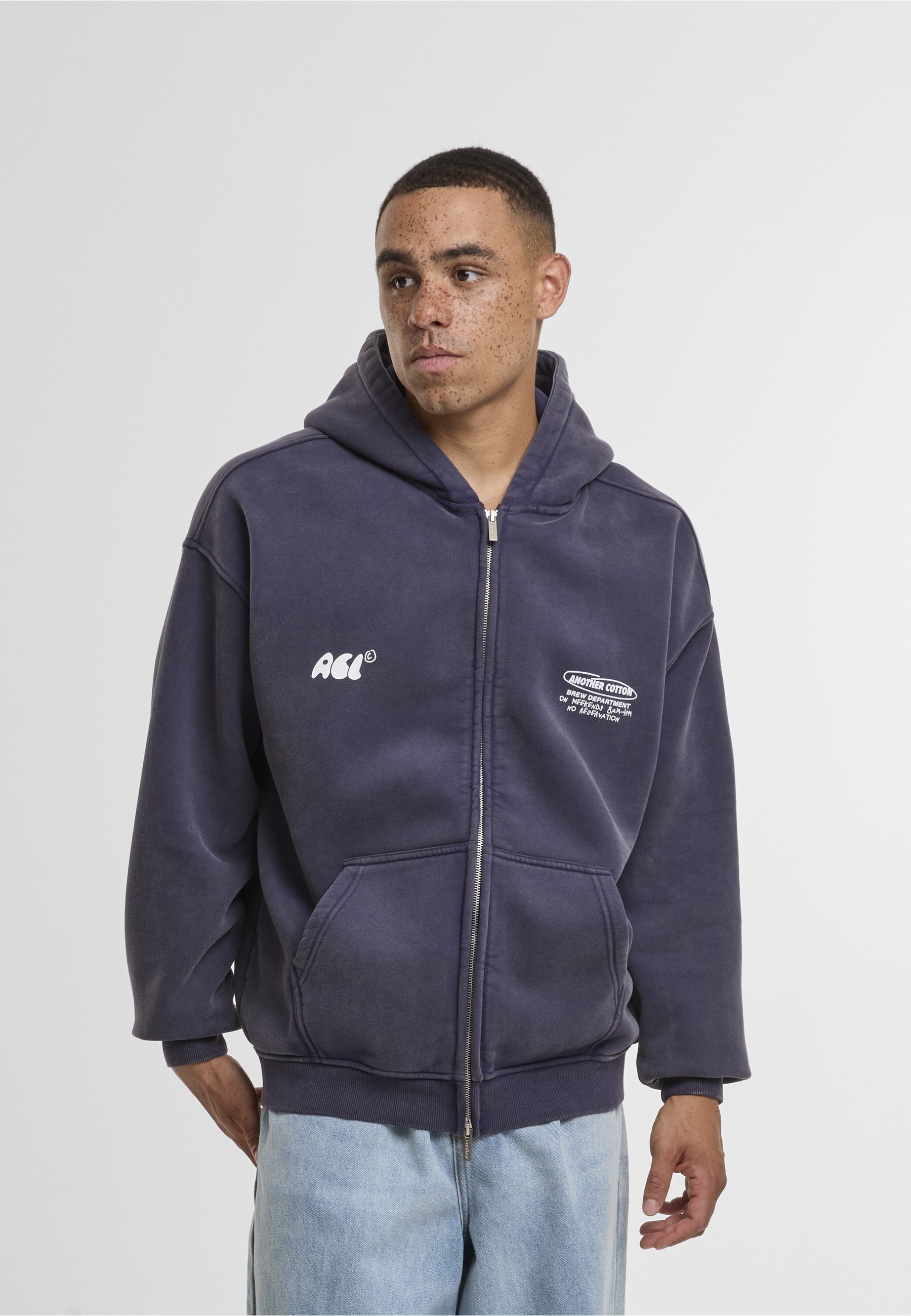 Another Cotton Lab Kapuzenpullover »Another Cotton Lab Espresso Society Washed Zip Hoodie« 1