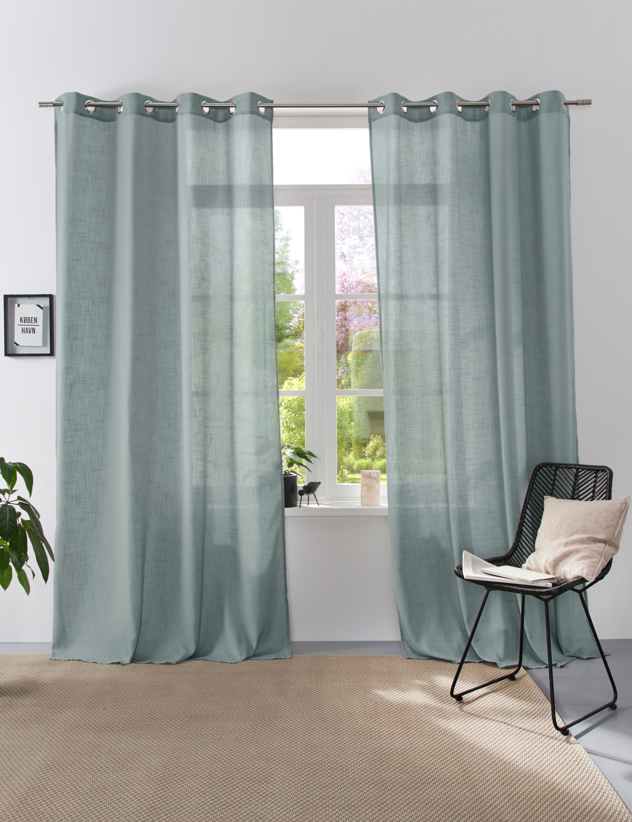 Home affaire Collection Vorhang "Linsdorf" Ösen 1 Stk. tlg. Leinenstruktur günstig online kaufen