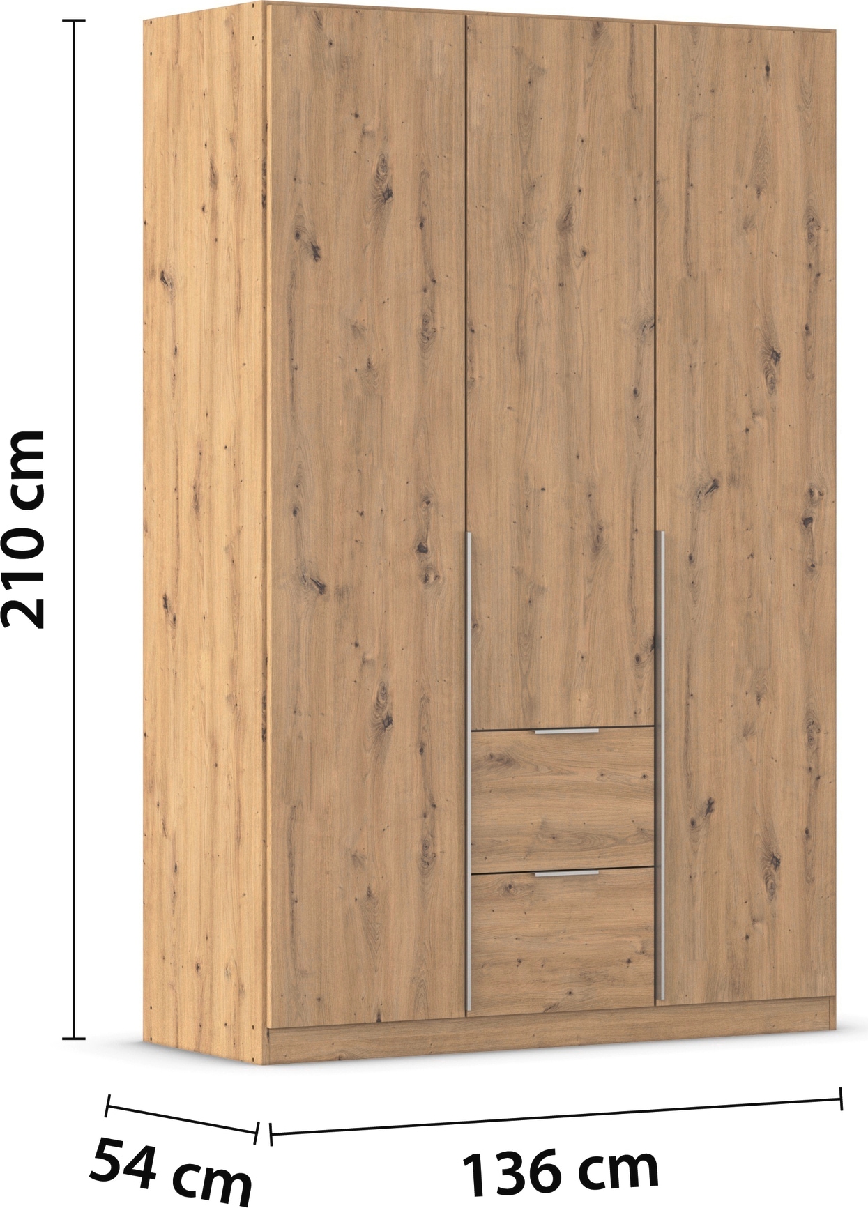 rauch Drehtürenschrank »Kleiderschrank Schrank Garderobe AGORDO mit Dekor- oder Hochglanzfront«, (in zwei Griff-Farben mit Dekor- oder Hochglanzfront), mit Außenschubkästen, in 6 Breiten und 2 Höhen MADE IN GERMANY
