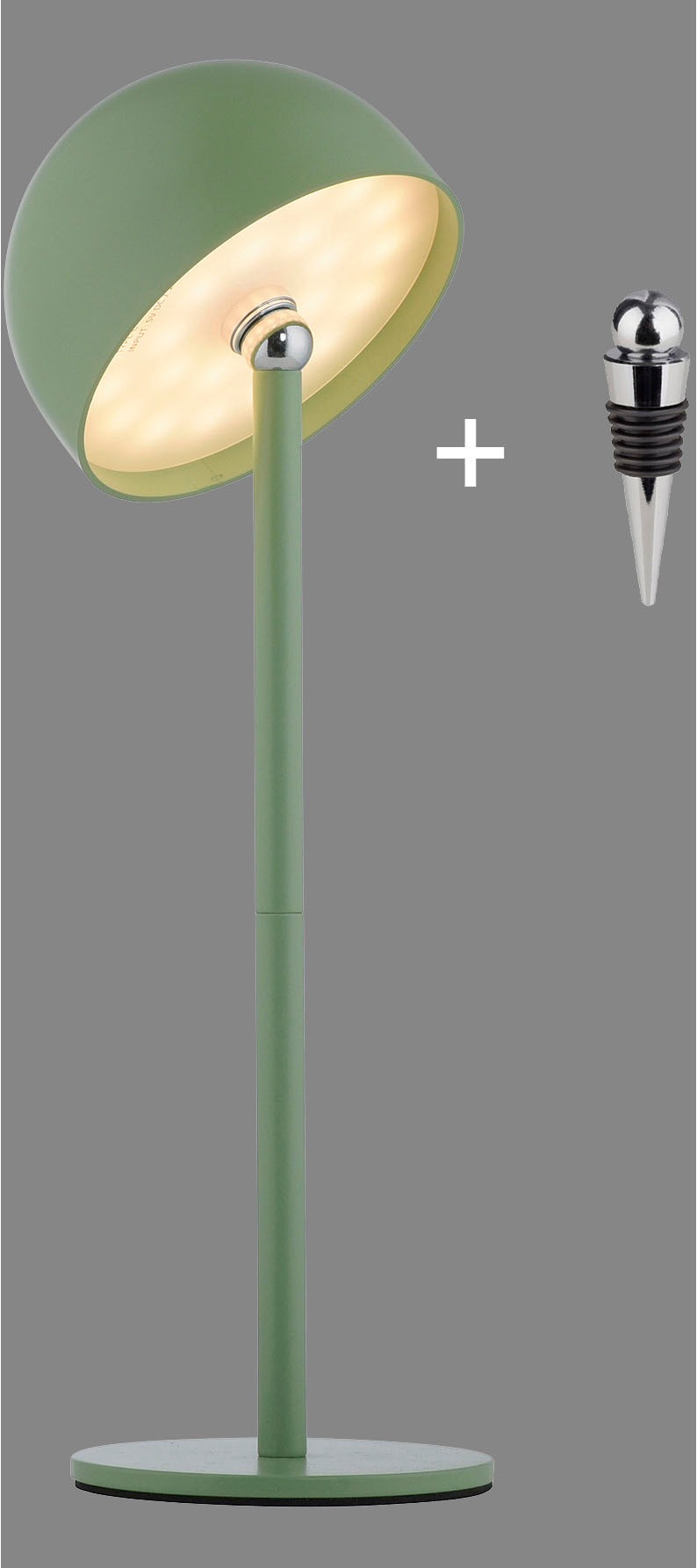my home Tischleuchte »Akku Tischleuchte Hesper Indoor Outdoor, magnetischer Flaschenaufsatz«, 1 flammig, Leuchtmittel LED-Board | LED fest integriert, Pilzlampe Flaschenaufsatz, Regulierung der Lichtstärke, Pilz, Lampe