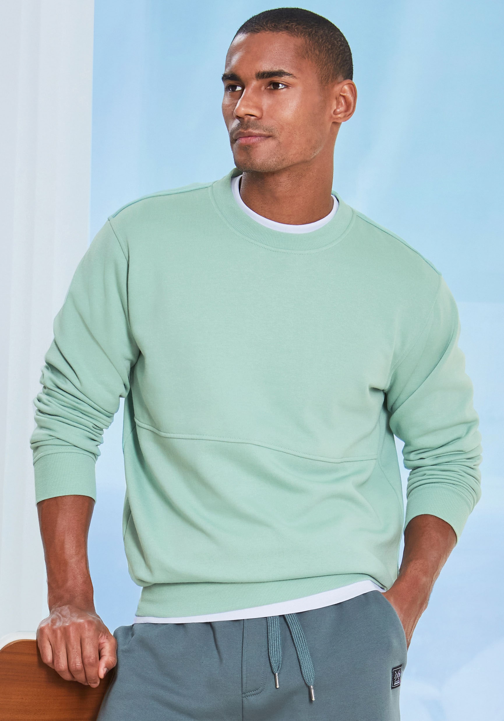 John Devin Sweatshirt "- Pullover mit modischen Teilungsnähten", Langarm, S günstig online kaufen