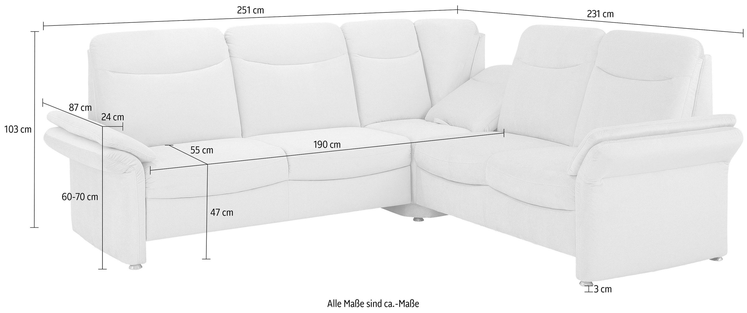 Home affaire Ecksofa »Tahoma L-Form«, mit Armlehnfunktion, wahlweise Bettfunktion, Schublade, Relaxfunktion