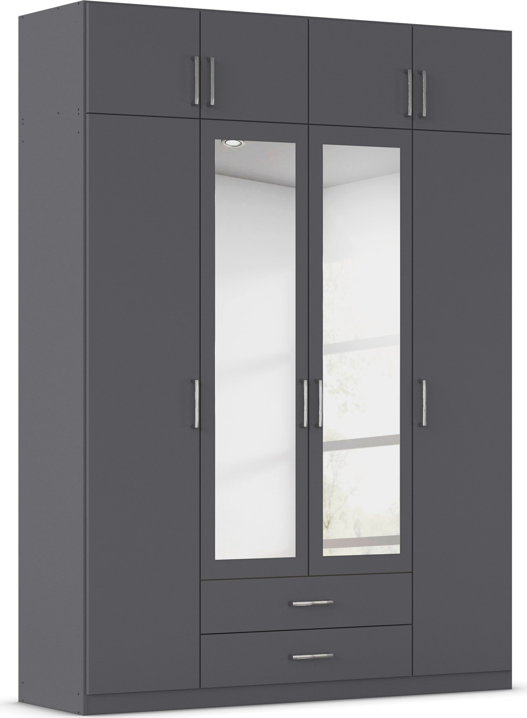 rauch Kleiderschrank "Schrank Garderobe Wäscheschrank GAMMA in 4 Breiten 91-226 cm" 3 verschiedene Ausstattungen BASIC/CLASSIC/PREMIUM (inkl. SOFT-CLOSE), mit Schubladen und Schrankaufsatz sowie Spiegel MADE IN GERMANY