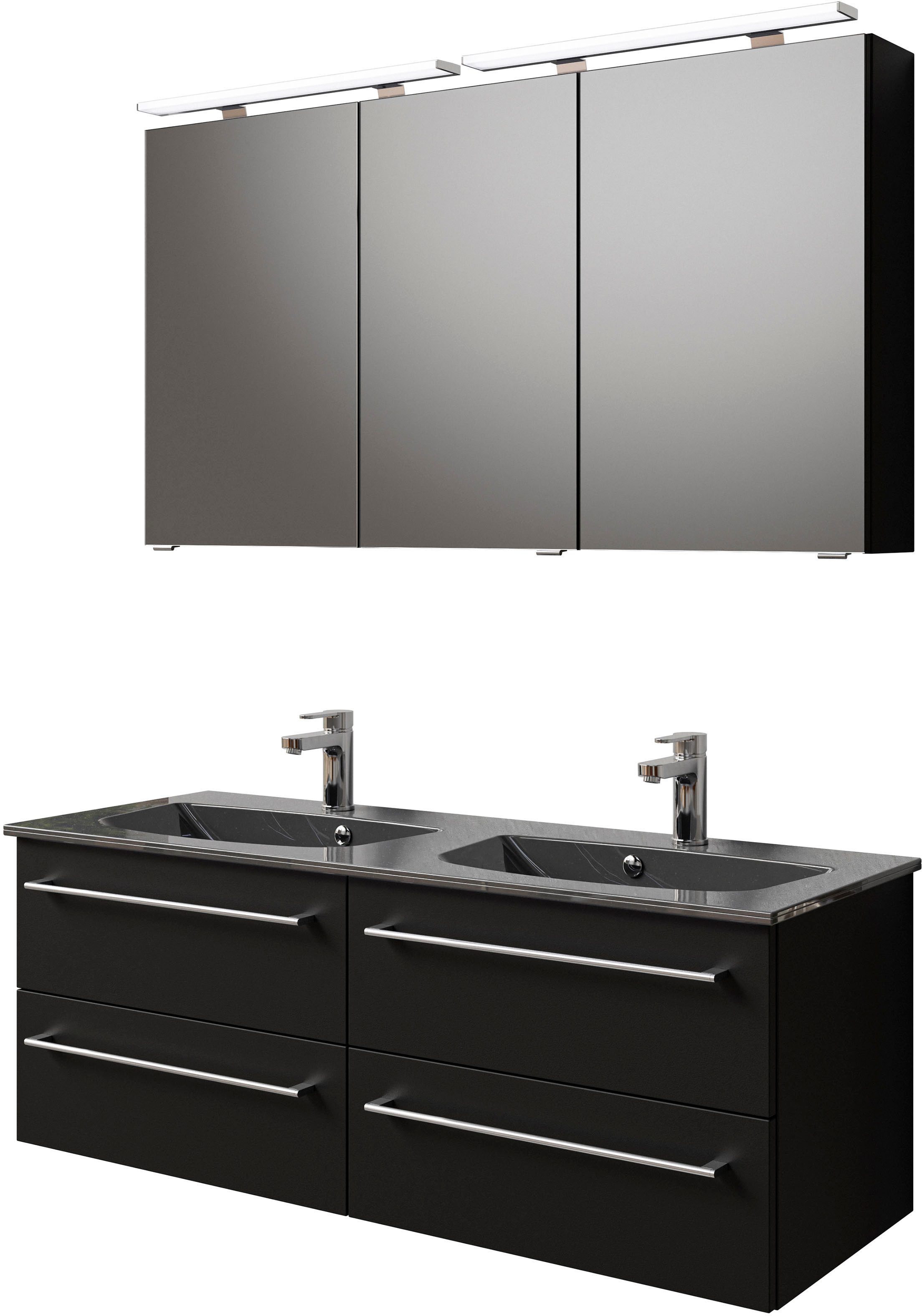 Saphir Badmöbel-Set "Serie 6025 2-teilig Mineralmarmor-Waschtisch mit LED-S günstig online kaufen