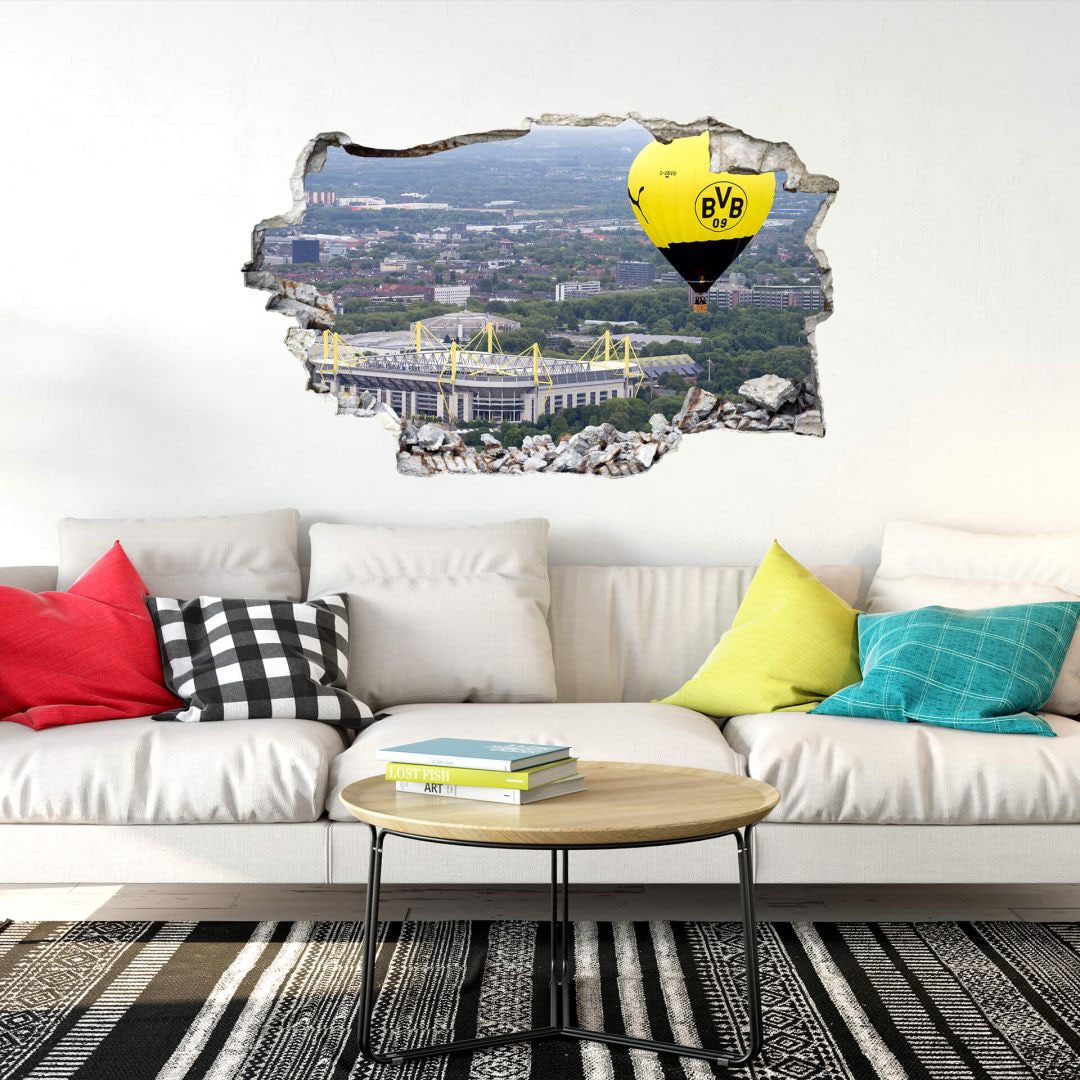 Heißluftballon«, Fußball BVB entfernbar selbstklebend, (1 Wandtattoo BAUR Wall-Art »3D St.), |