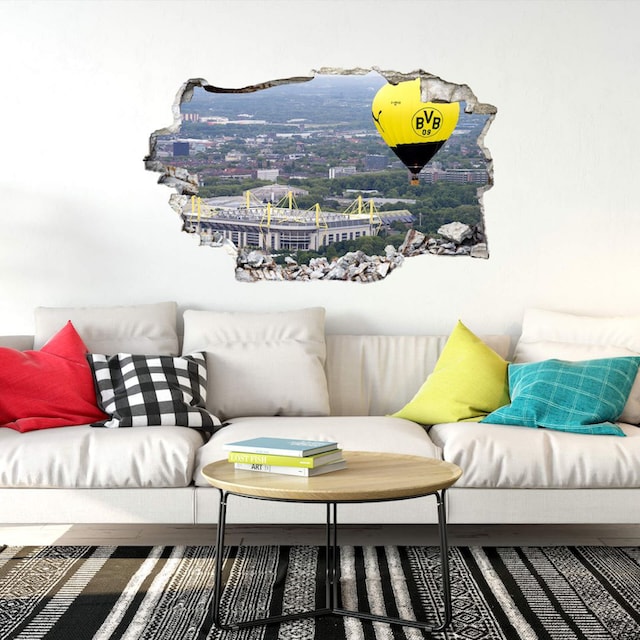 Wall-Art Wandtattoo »3D Fußball BVB Heißluftballon«, (1 St.),  selbstklebend, entfernbar | BAUR