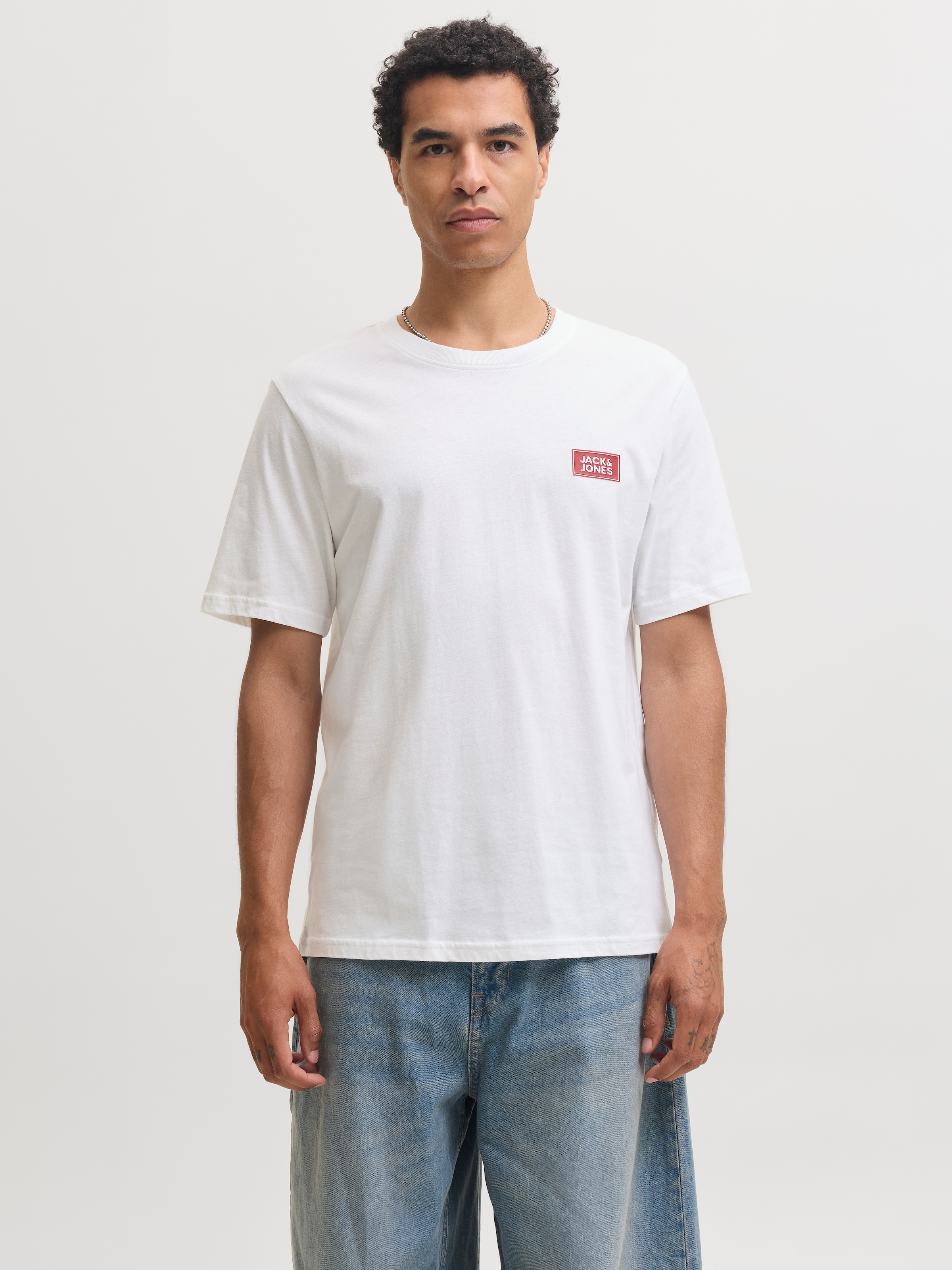 Jack & Jones Rundhalsshirt "JJRUSH TEE SS CREW NECK SN" Baumwolle, regular fit