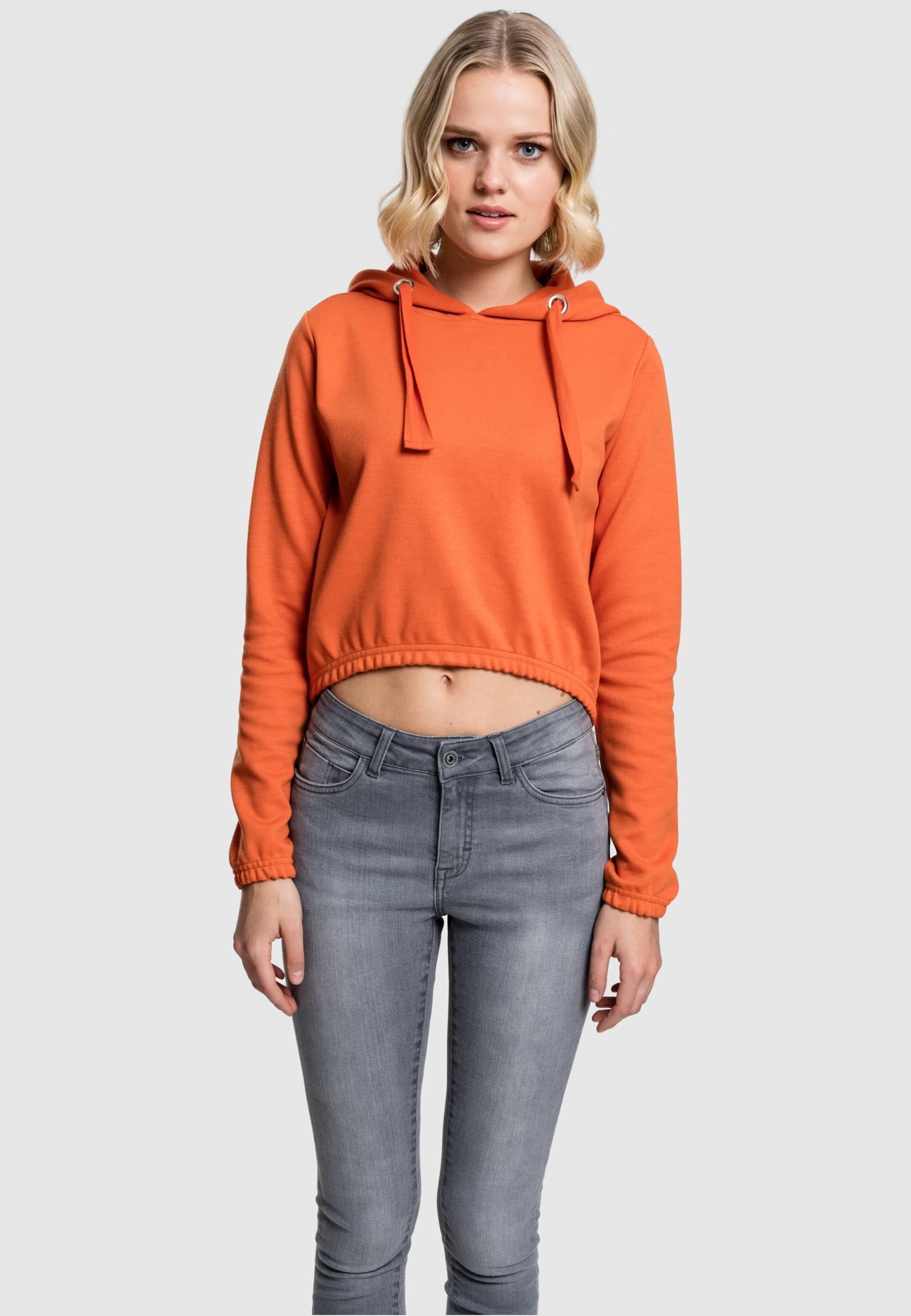 URBAN CLASSICS Rundhalspullover »Urban Classics Damen Ladies Interlock Short Hoody«, (1 tlg.)