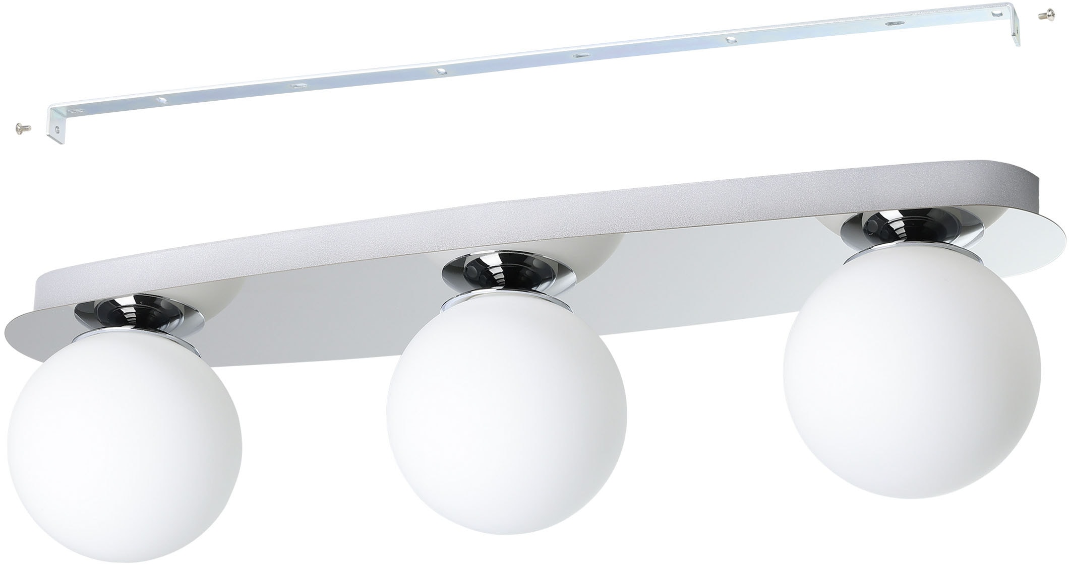 "EGLO LED Deckenleuchte ""CASTROVIDO Wand- / Deckenlampe - Stahl - G9 - 3X4,2W - IP44"", weiß (chrom), 3, H: 16cm, 1 Stk., Leuchten, Wohzimmerlampe