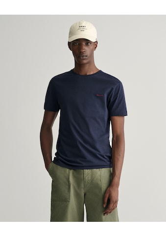 T-Shirt »CONTRAST LOGO SS T-SHIRT«, Kontrastfarbene Markenstickerei