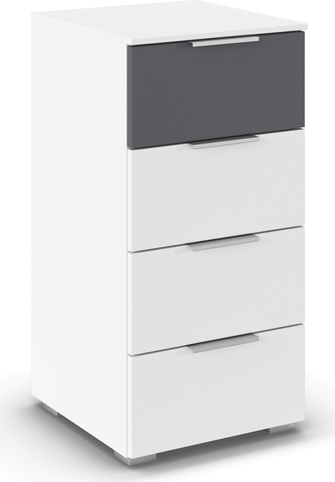 rauch Schubkastenkommode »Highboard Sideboard Schubladenkommode Kommode ASTANA« Breite 40 cm / Höhe 81 cm,  mit 4 geräumigen Schubladen, Kantengriff in Alufarben MADE IN GERMANY