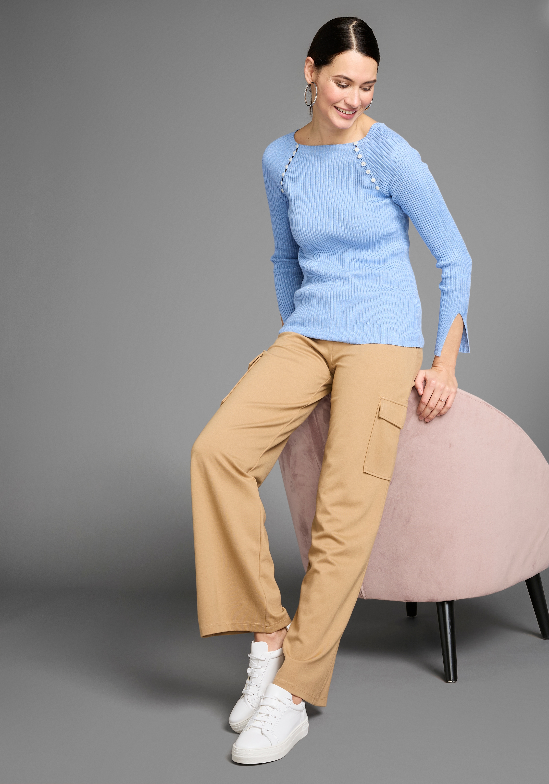 HECHTER PARIS Strickpullover, mit stilvollen Knopfleisten