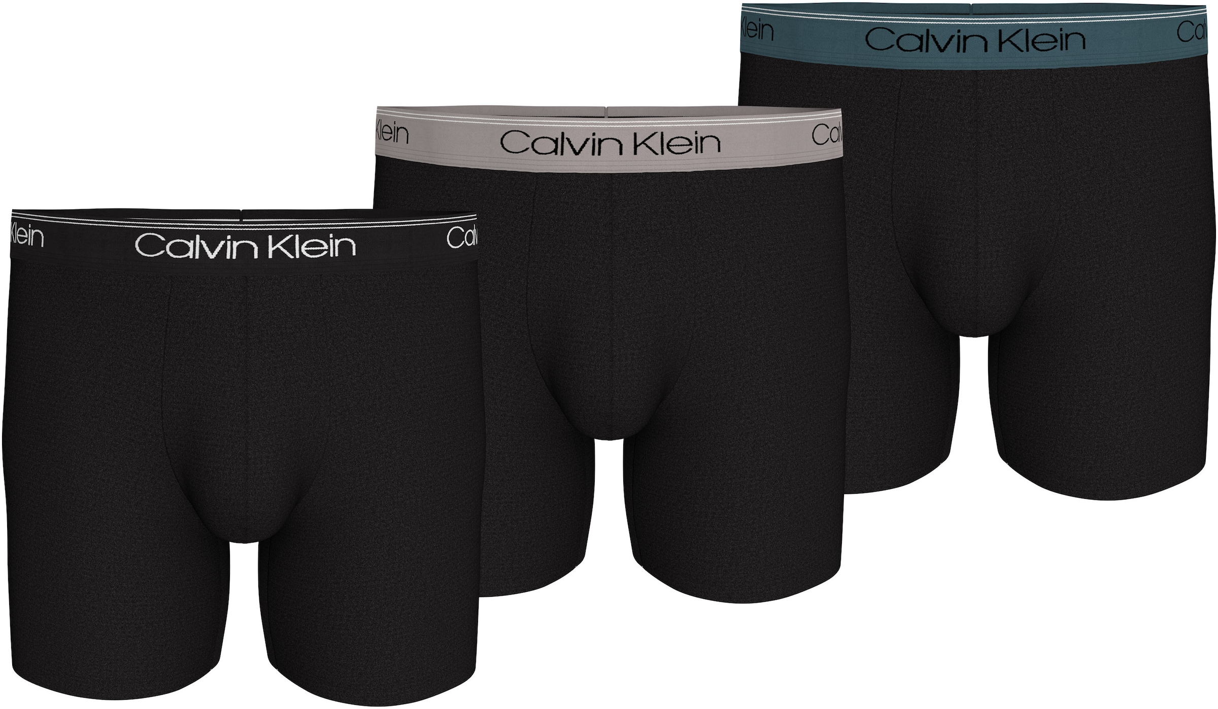 Calvin Klein Underwear Boxer »BOXER BRIEF 3PK«, (Packung, 3er-Pack), mit längerem Bein & Logo-Elastikbund