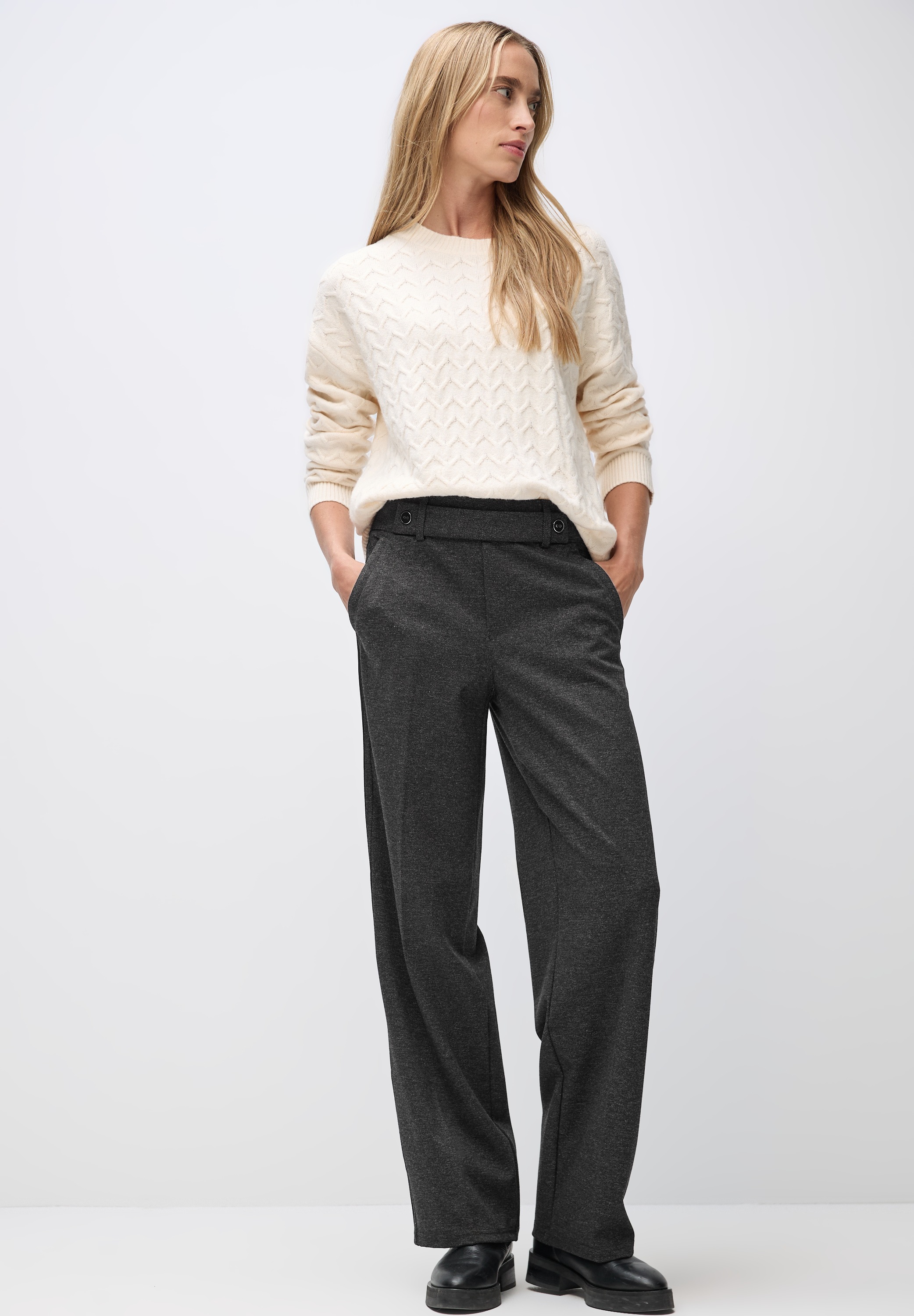 Thumbnail - STREET ONE Stoffhose Melange mit Gallonstreifen