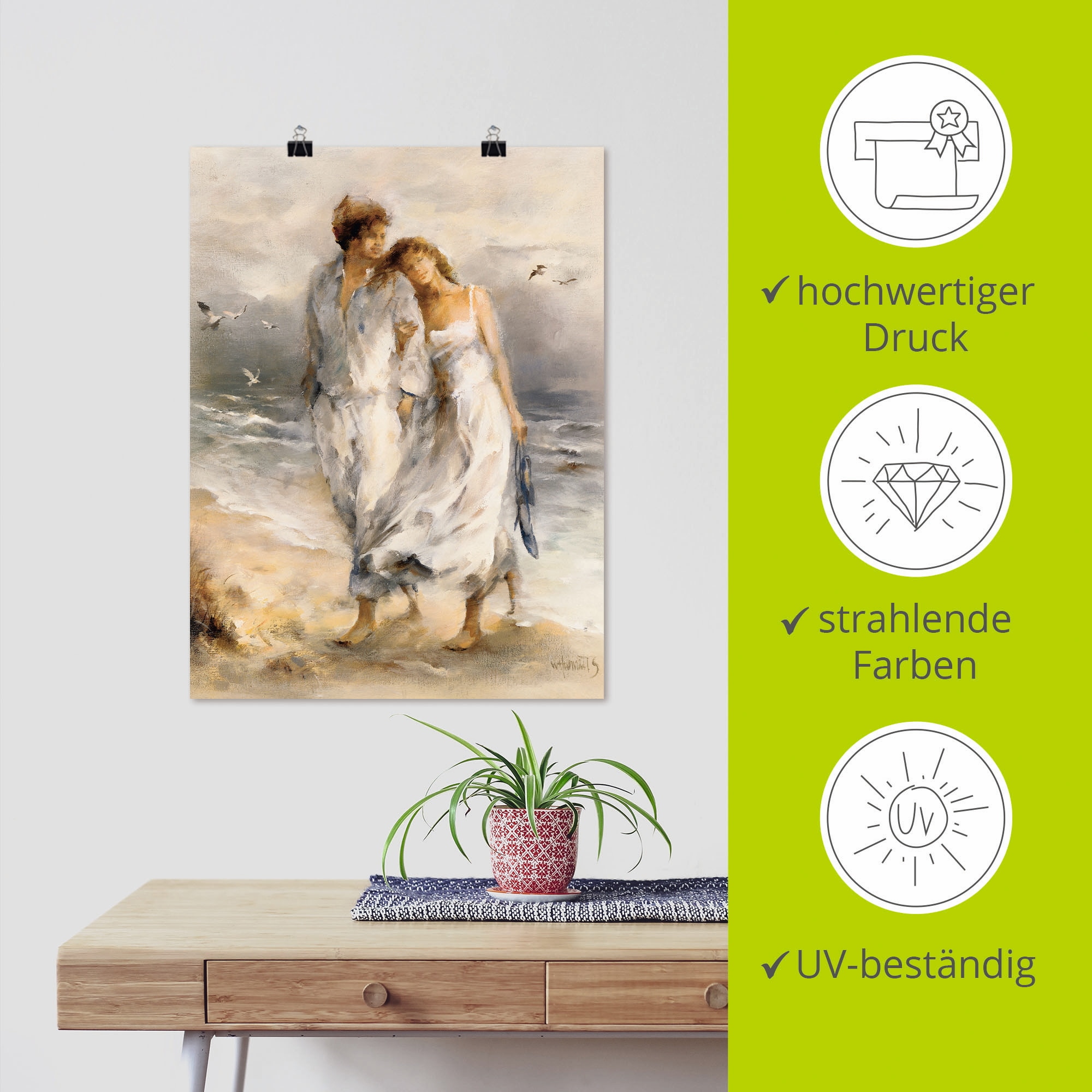 Artland Wandbild »Verliebt«, Paar, (1 St.), als Leinwandbild, Poster, Wandaufkleber in verschied. Größen