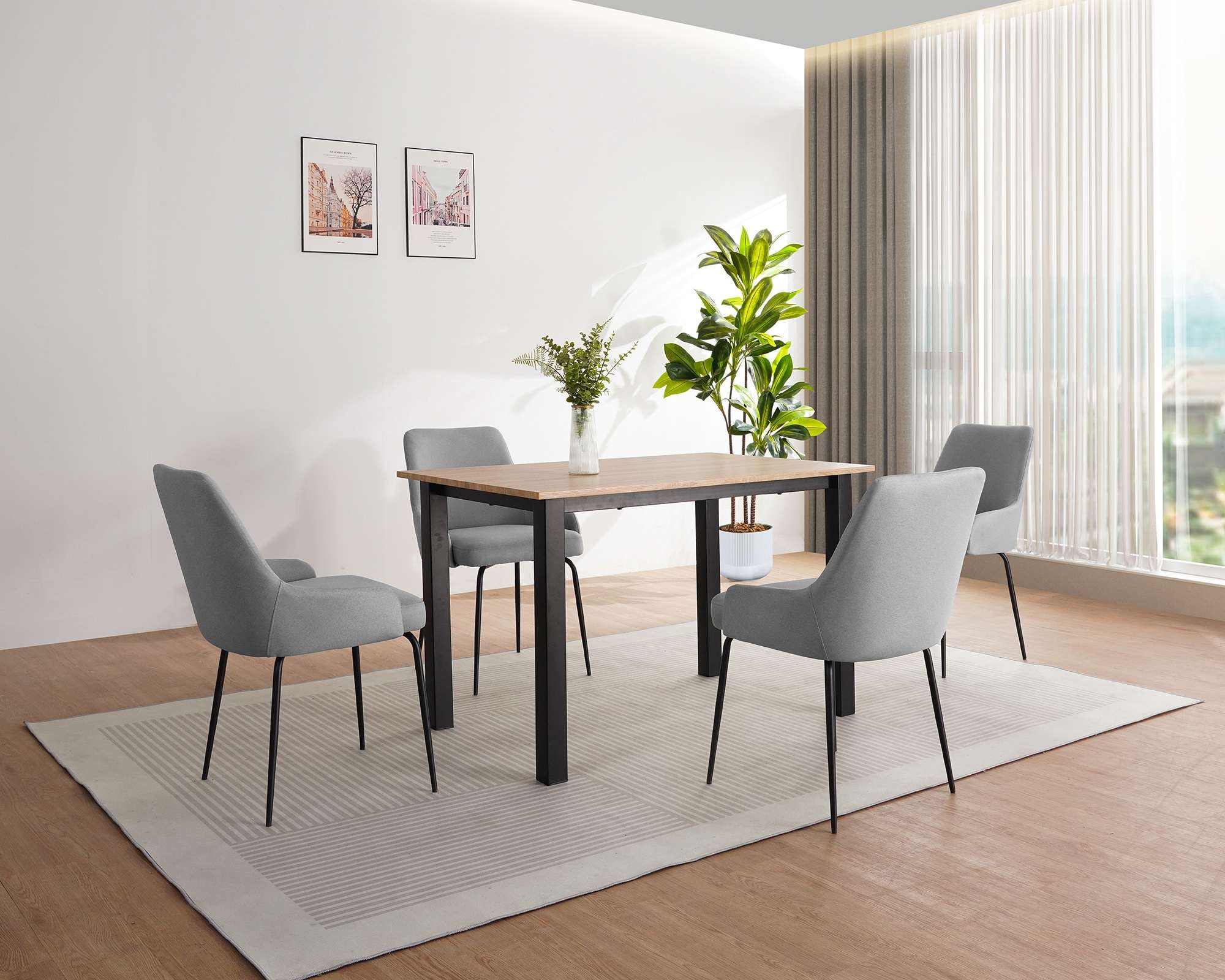 OTTO home Esszimmerstuhl »Cillian« () 1 Stk.pflegeleichter Webstoff, schwarze Metallbeine, Sitzbreite 46 cm