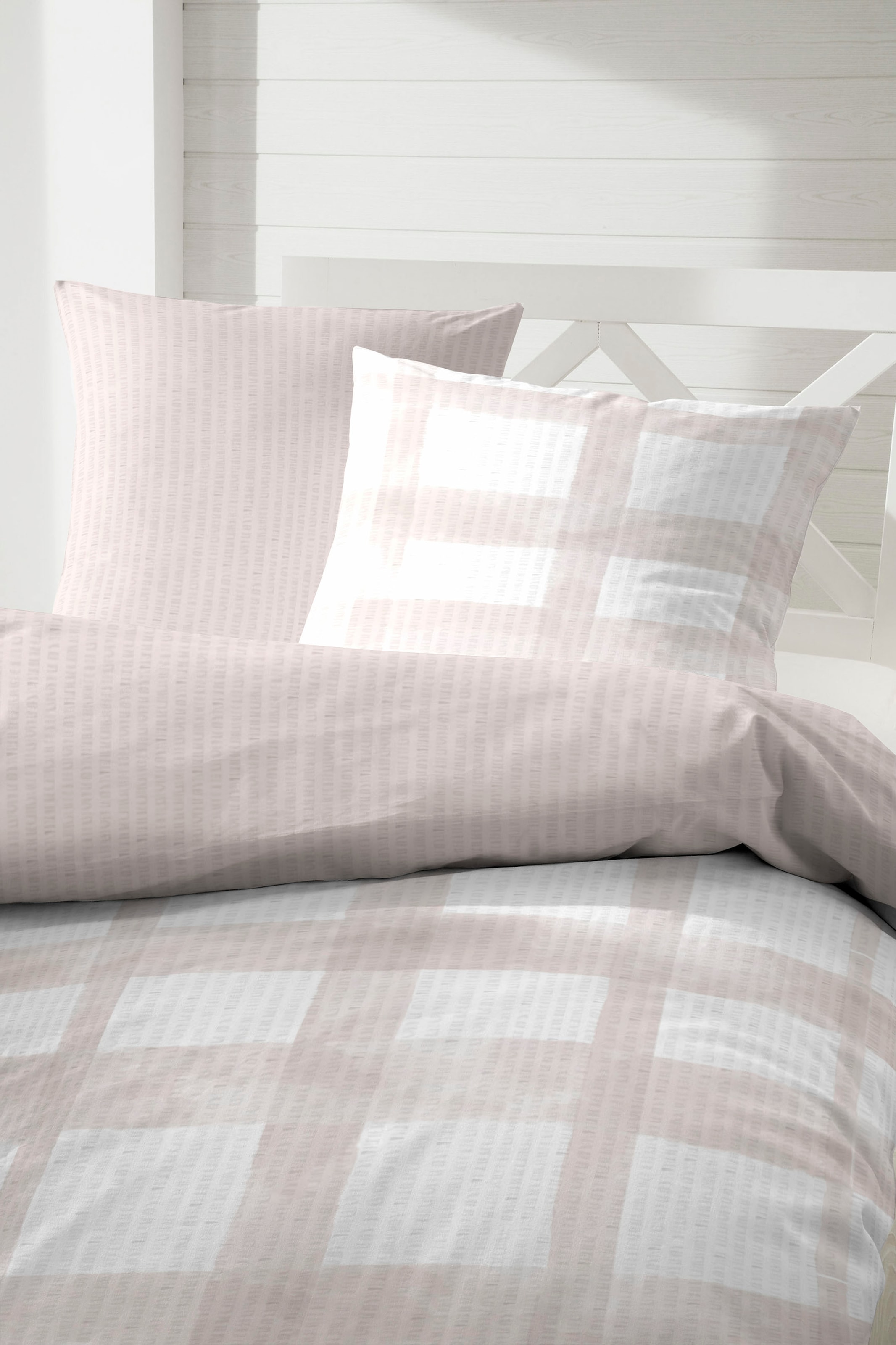 Primera Wendebettwäsche »Soft-Seersucker Bettwäsche Karo« 2 Stk. im modernen Karo-Look