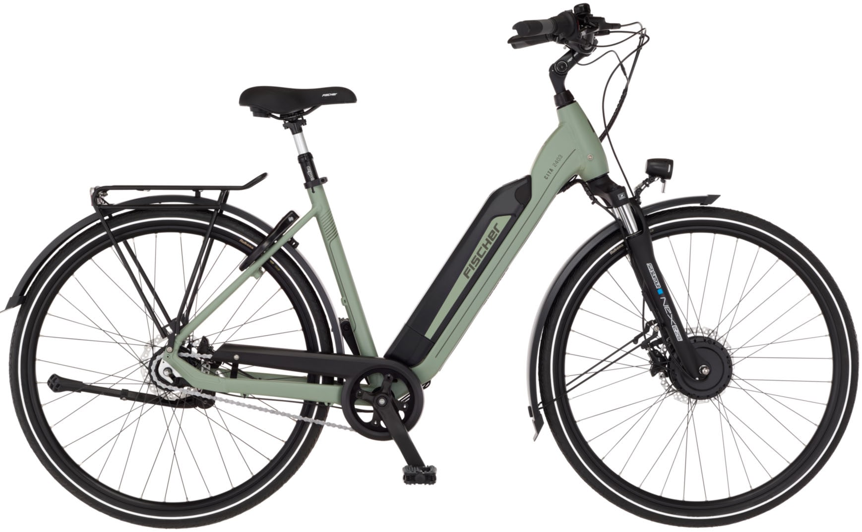 FISCHER FAHRRAD E-Bike "CITA 2403 459", 43cm, 28 Zoll (71,12cm), grün, Elektrofahrräder, Pedelec, Elektrofahrrad für Damen und Herren