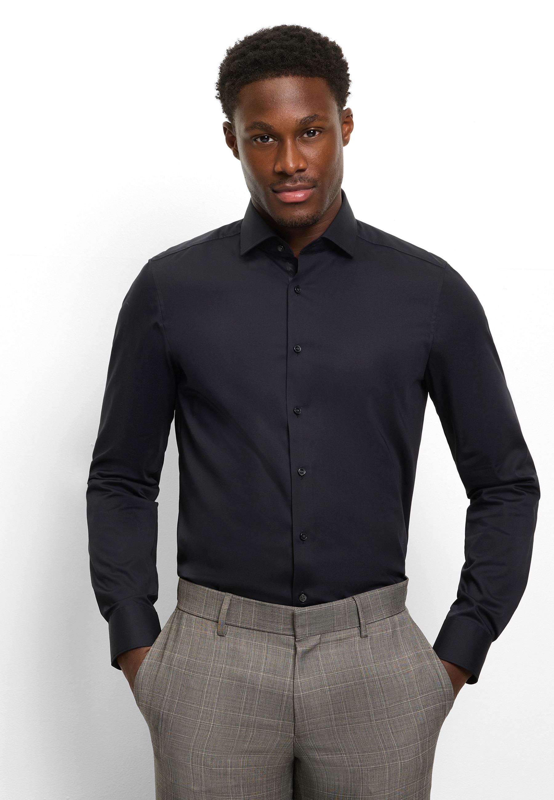 OLYMP Langarmhemd »Level Five« Businesshemd, unifarben, body fit, Royalkentkragen