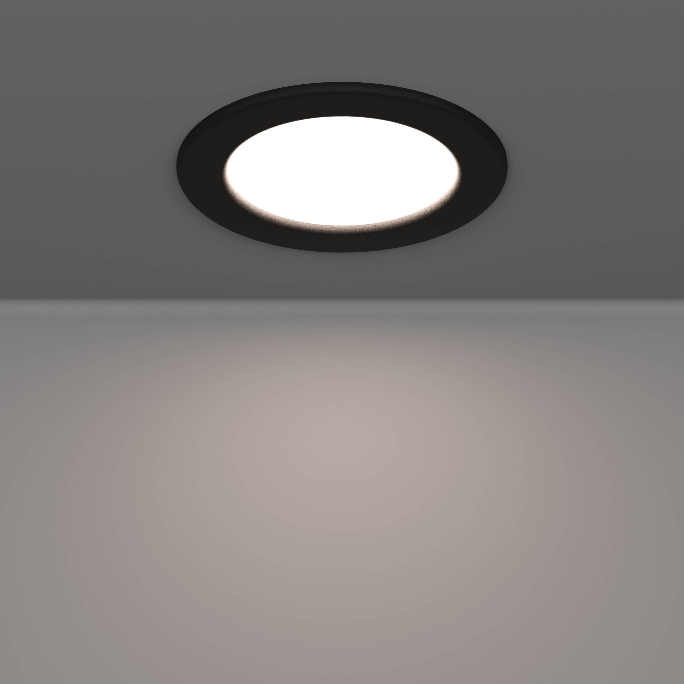 EGLO Einbauleuchte »Fueva 6-Z Deckenlampe, ZigBee, App und Sprachsteuerung, Badlampe, IP44« LED-Modul 1 Stk. Kaltweiß | RGB Einbauleuchte - Ø12 x ET40 cm - schwarz - 5W inkl.