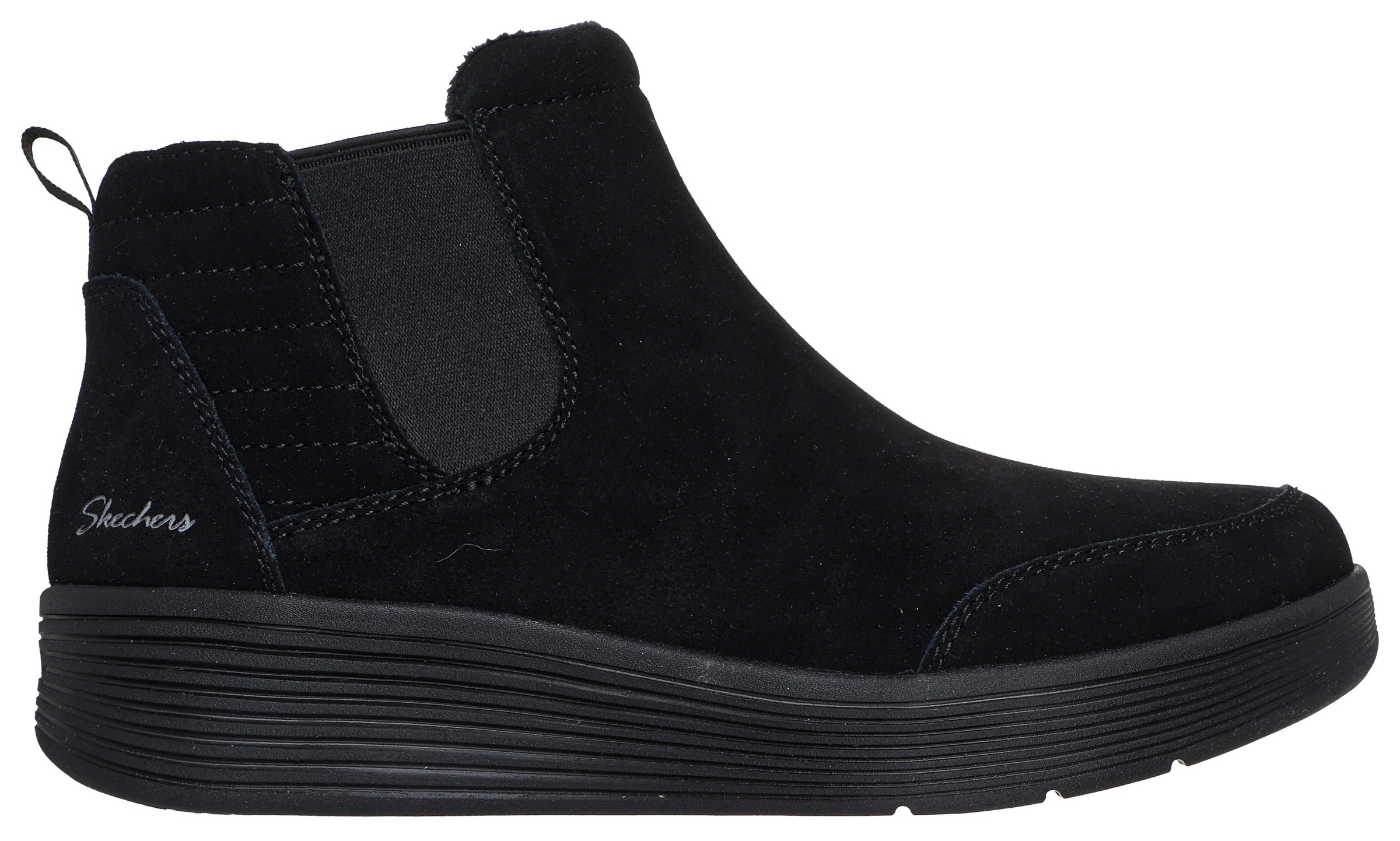 Chelseaboots SKECHERS "ARCH FIT LAGUNA", Damen, Gr. 35, schwarz, uni, Veloursleder, Schuhe Chelseaboots, Chelseaboots, Winterboots mit bequemen Relaxed Fit 3