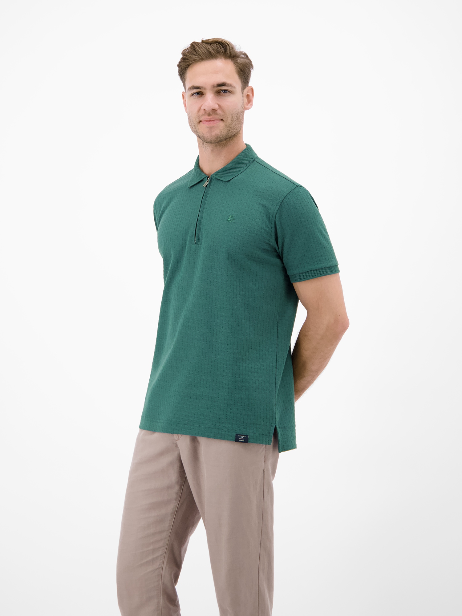 LERROS Poloshirt »Poloshirt mit Reißverschlusskragen in Strukturqualität«