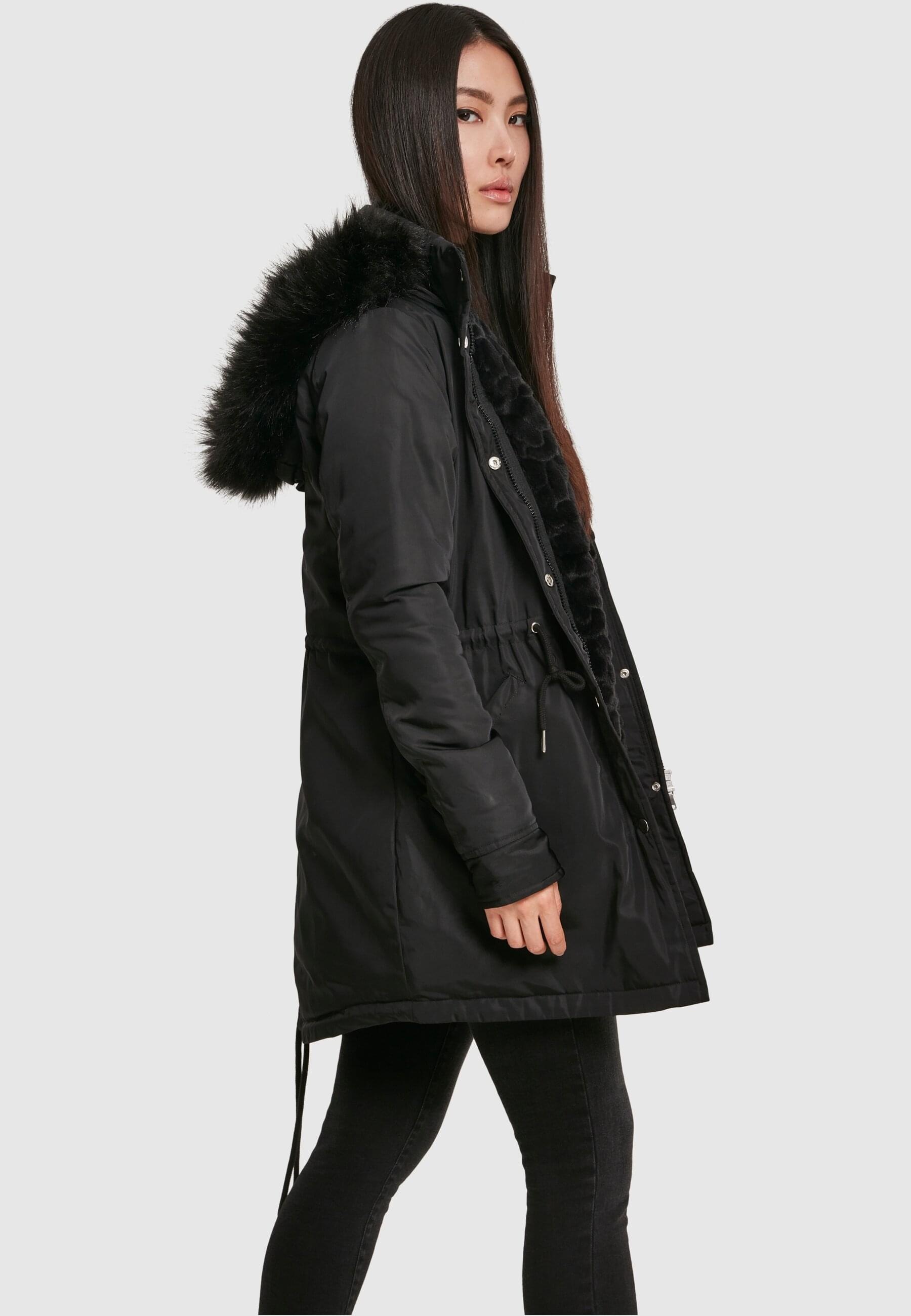 URBAN CLASSICS Winterjacke »Urban Classics Damen Ladies Faux Fur Parka«, (1 St.), mit Kapuze