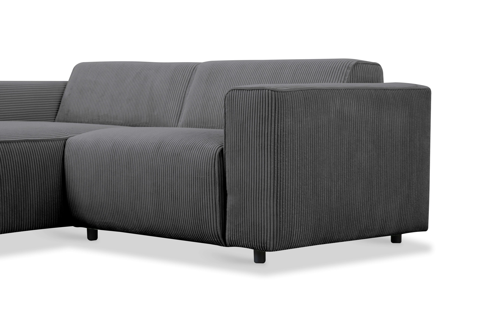 andas Ecksofa »Noord mit Kedernaht, Breite 234 cm, L-Form«, Cord, Struktur, Webstoff, mit Wellenunterfederung, Massivholzrahmen