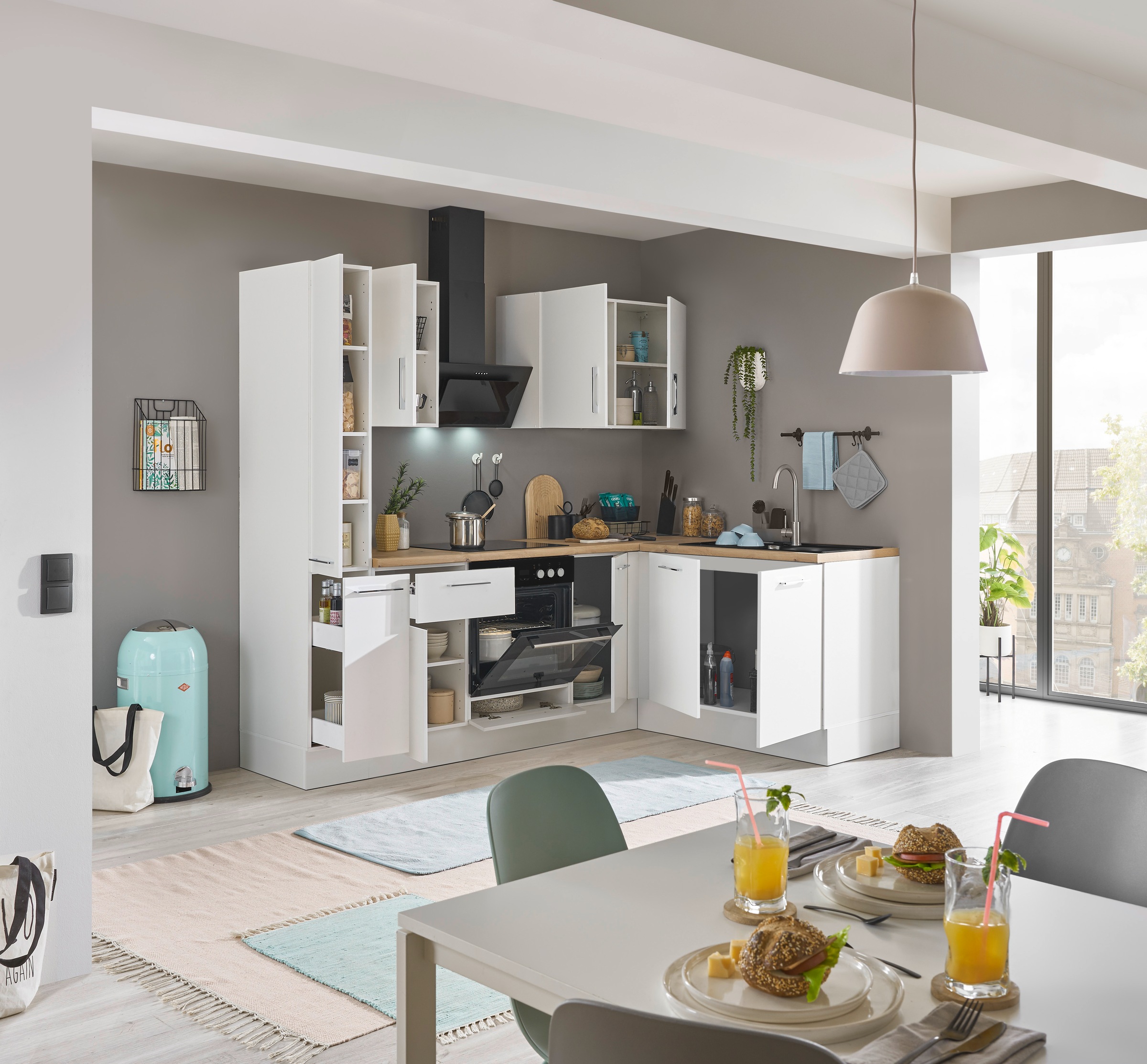 BASIC by Balculina Winkelküche »Turin«, Stellbreite 240x175 cm, wahlweise mit E-Geräten
