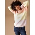 Aniston CASUAL Rundhalspullover, im pastellfarbenen Colorblocking mit leichtem Farbverlauf