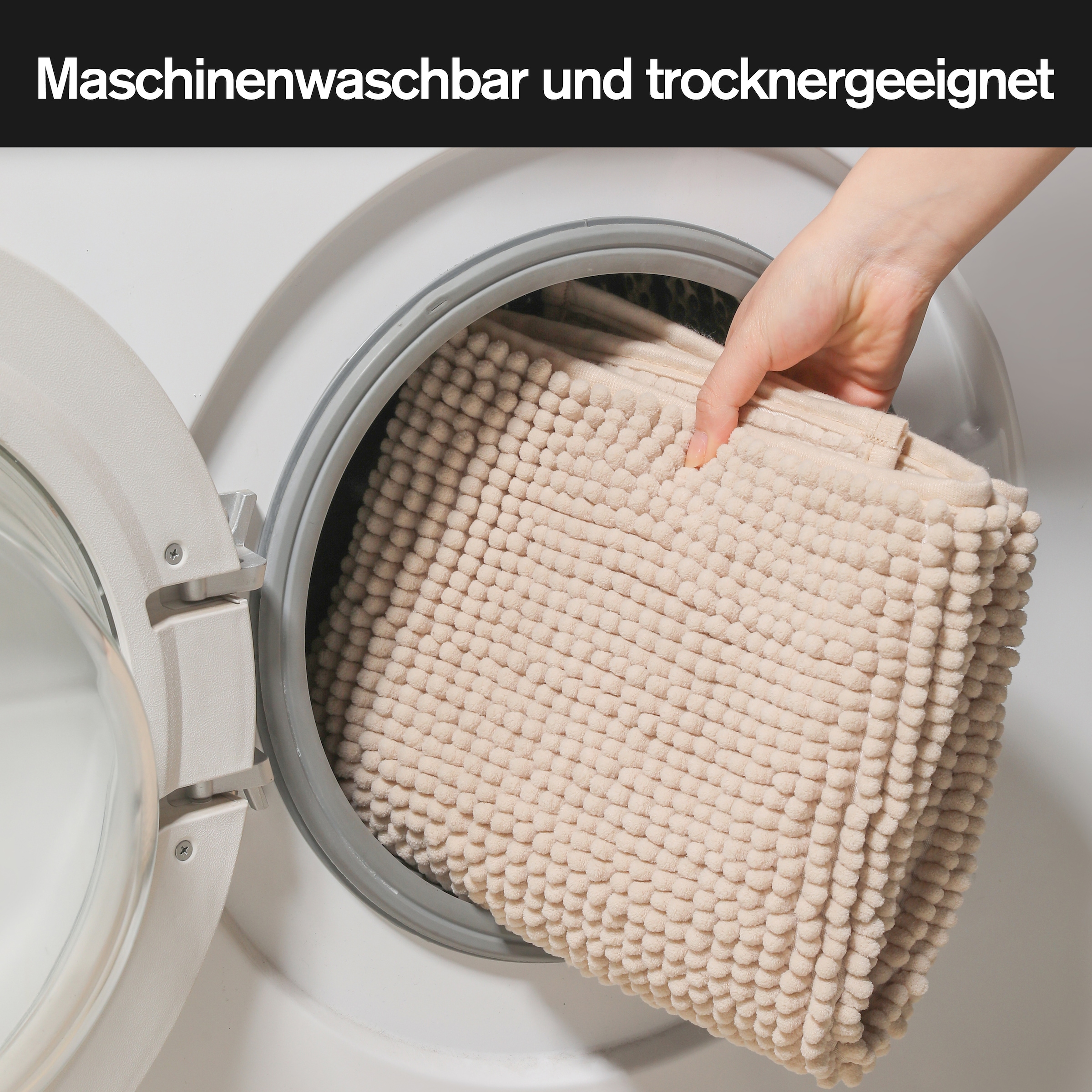 my home Badematte »Vanessa Chenille, Badvorleger, Badezimmer Teppich, Duschvorleger«, beidseitig nutzbar-strapazierfähig-fußbodenheizungsgeeignet-schnell trocknend, Uni Farben, besonders weich, rechteckig