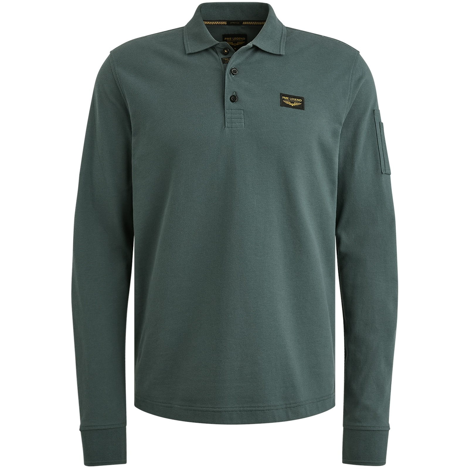PME LEGEND Langarm-Poloshirt, mit Logo Stickerei