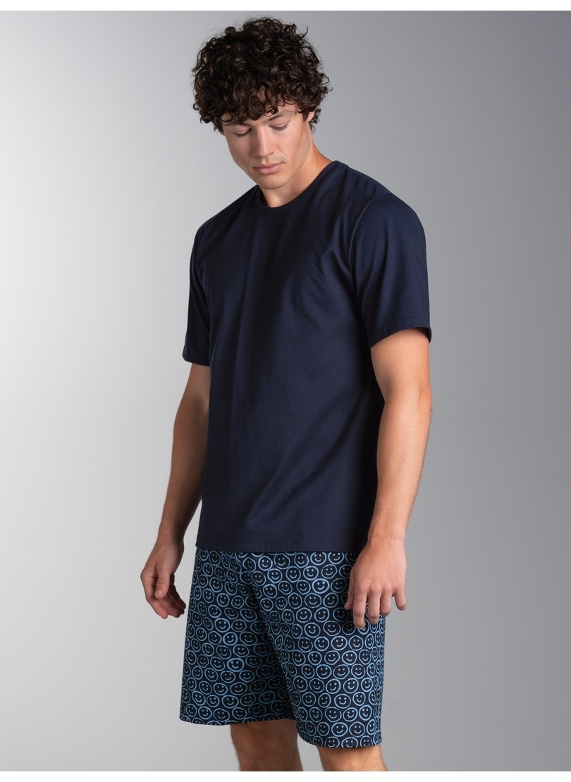 Trigema Schlafanzug »TRIGEMA Shorty-Pyjama mit Smiley-Muster« 1